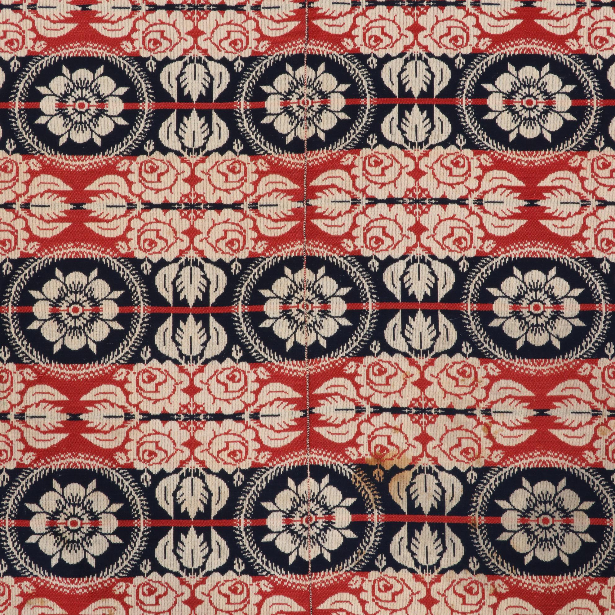 Figured & Fancy Jacquard Loom Blanket, Mathias Klein 1847 Reproduction