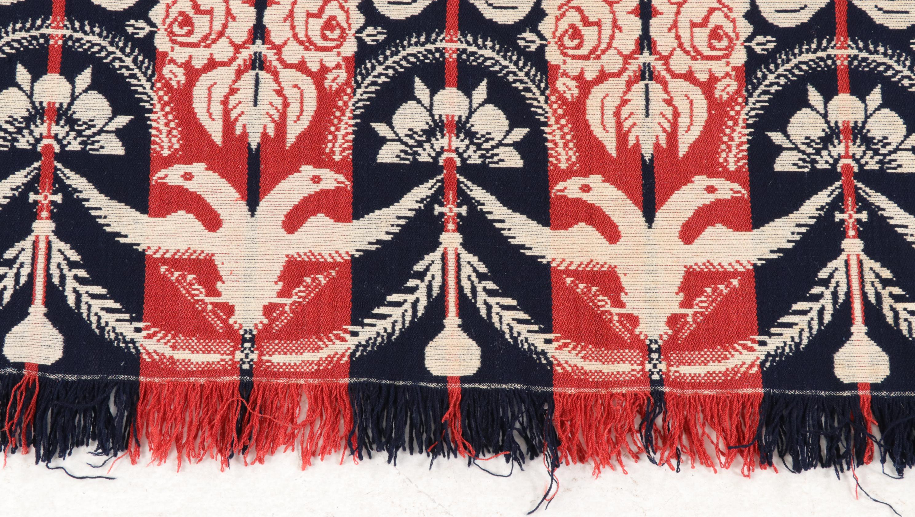 Figured & Fancy Jacquard Loom Blanket, Mathias Klein 1847 Reproduction