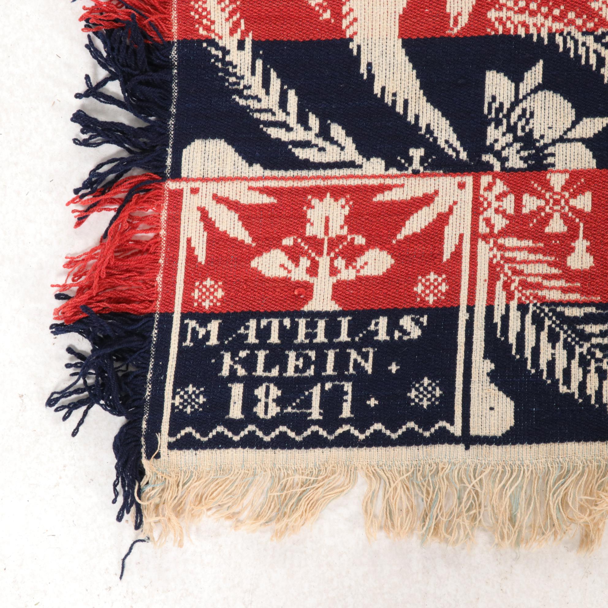 Figured & Fancy Jacquard Loom Blanket, Mathias Klein 1847 Reproduction