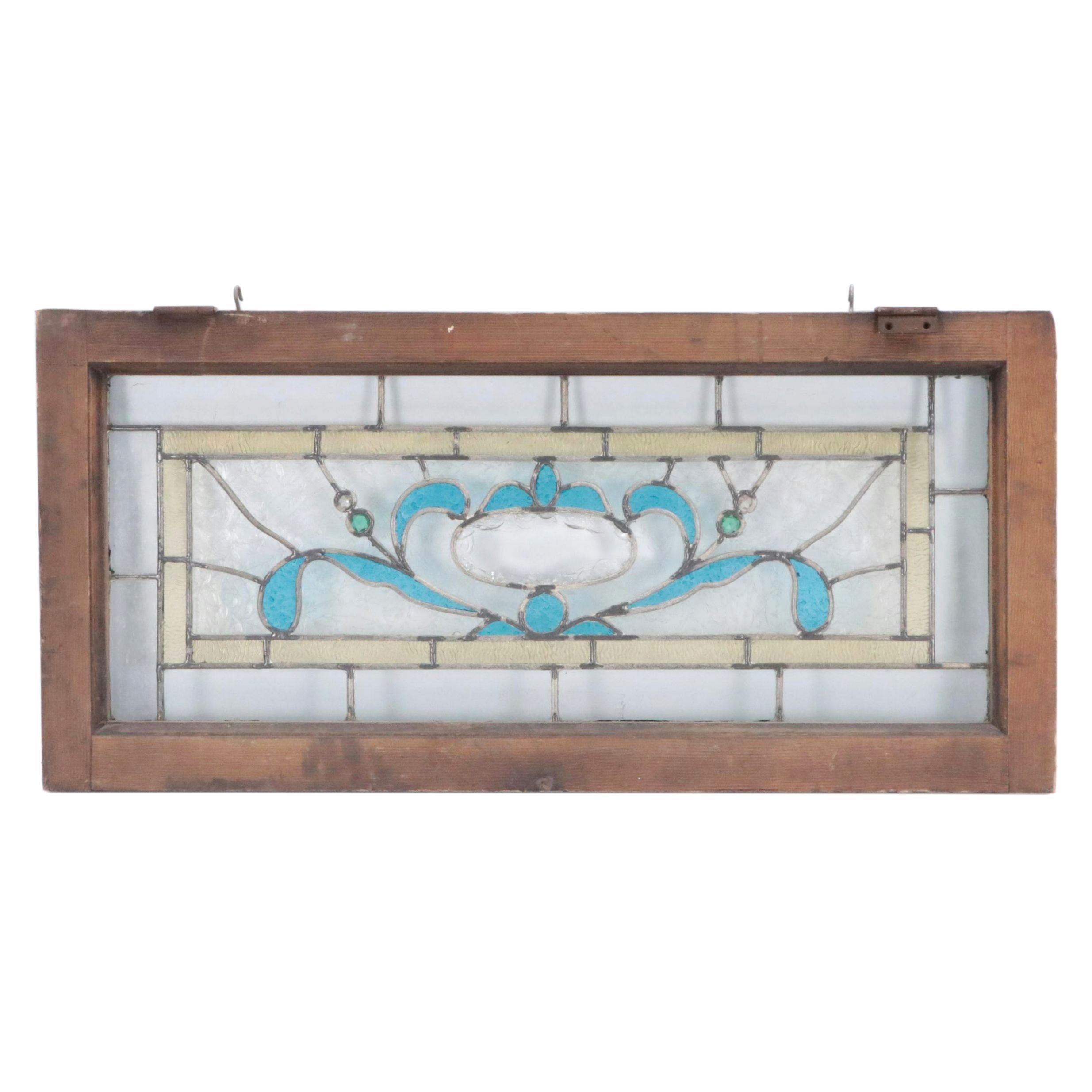Victorian Style Stained Glass Window Panel, Early 20th Century