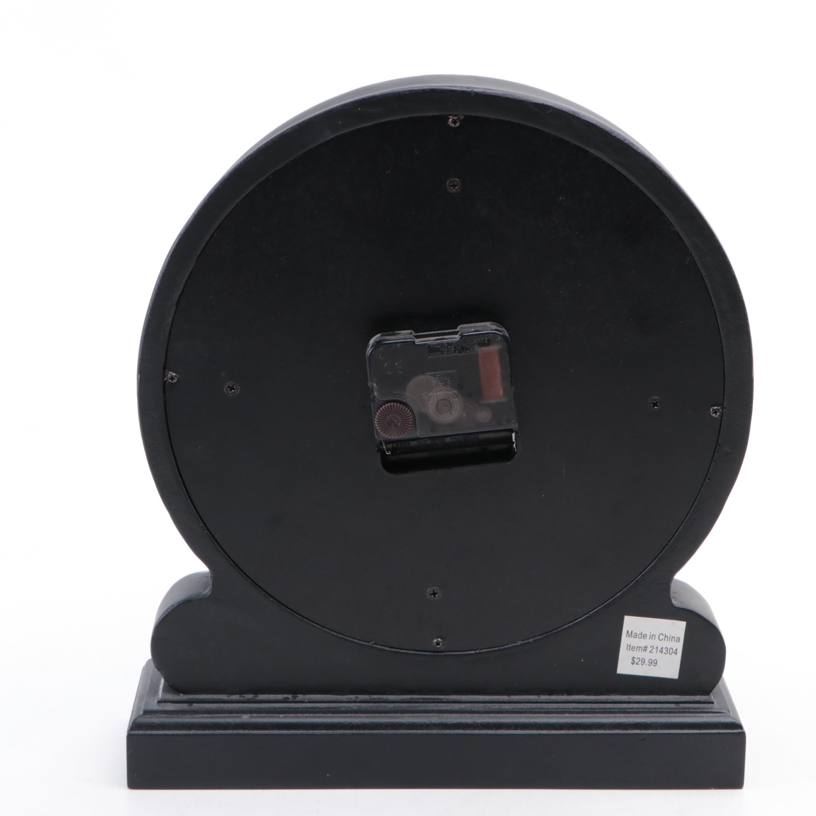 Kensington Mantel Clock, Faux Leather Box, and Metal London Tower Bridge Figure