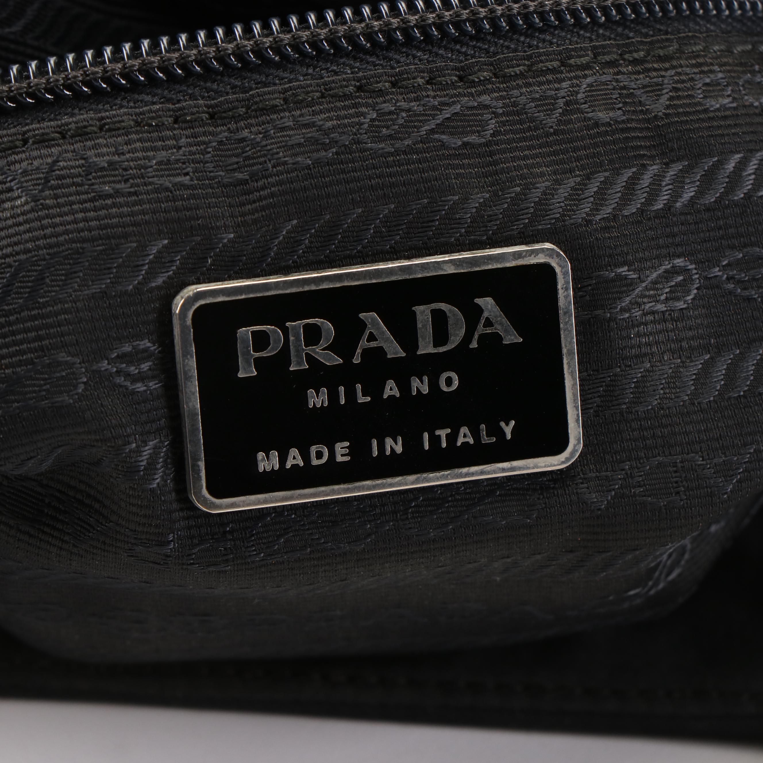 Prada Triangle Logo Tessuto Black Nylon Tote Bag