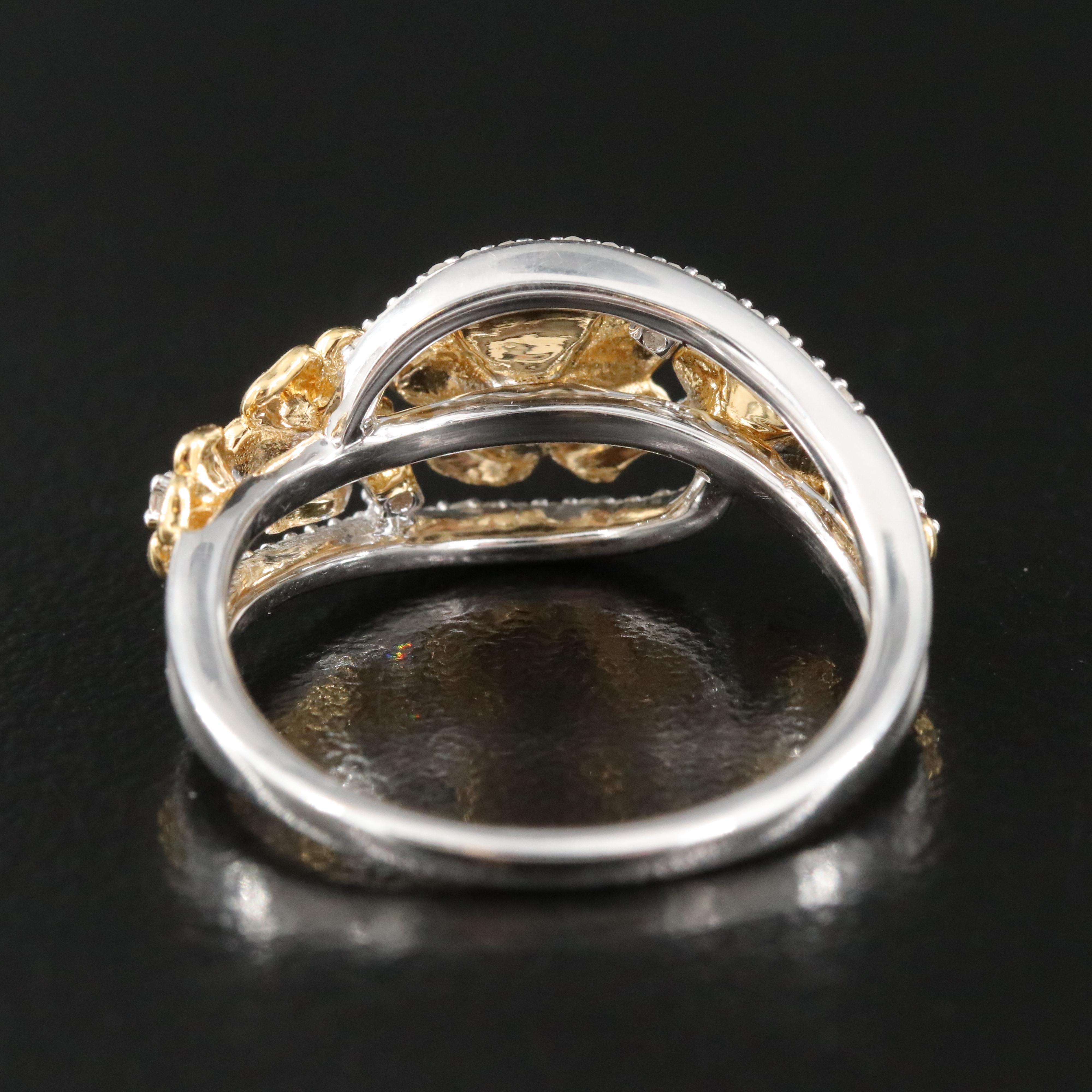 Hallmark Sterling Diamond Flower Ring