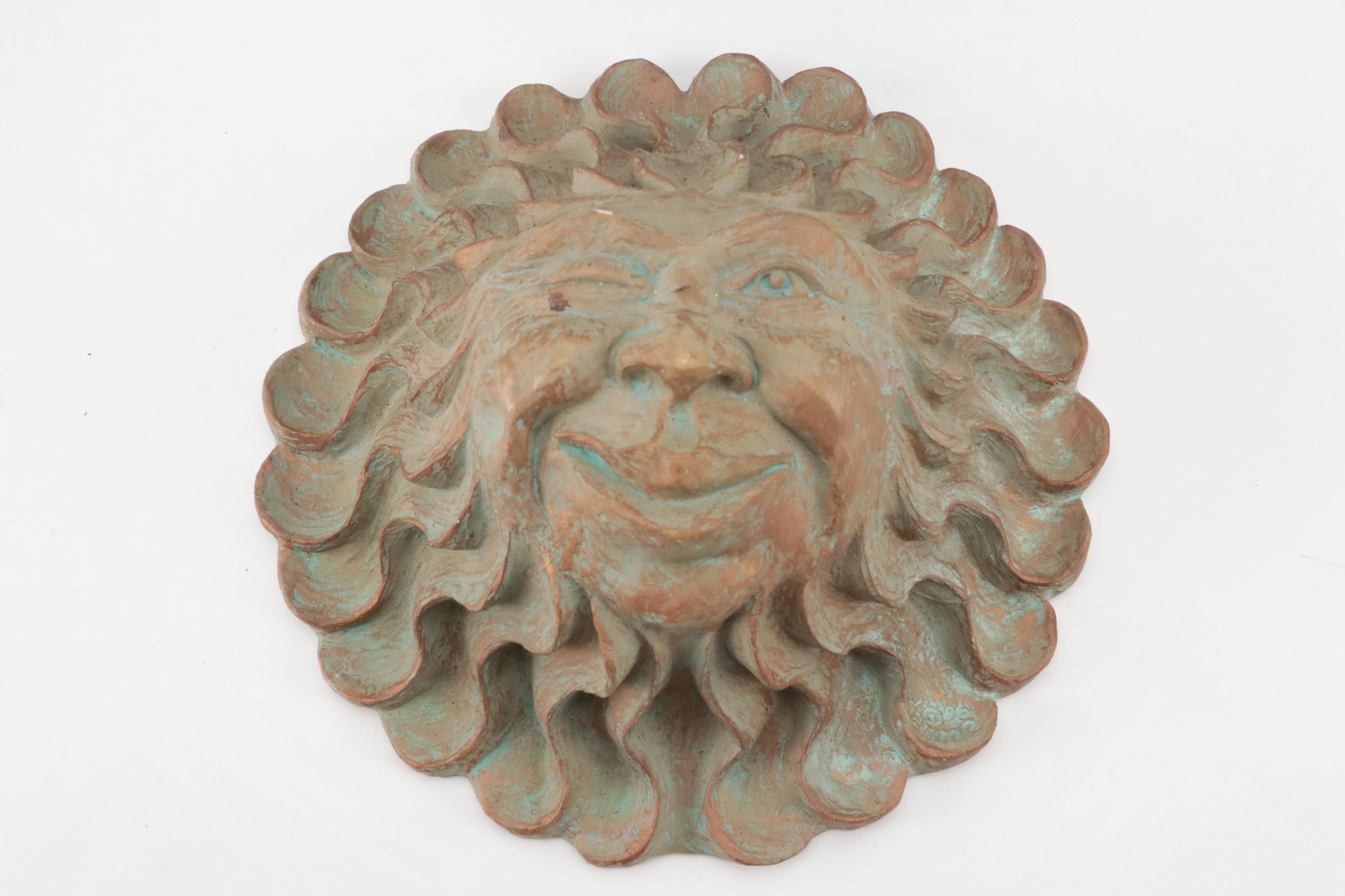 R. Vandamine Resin Plaque with Resin Elephant Figurine and More