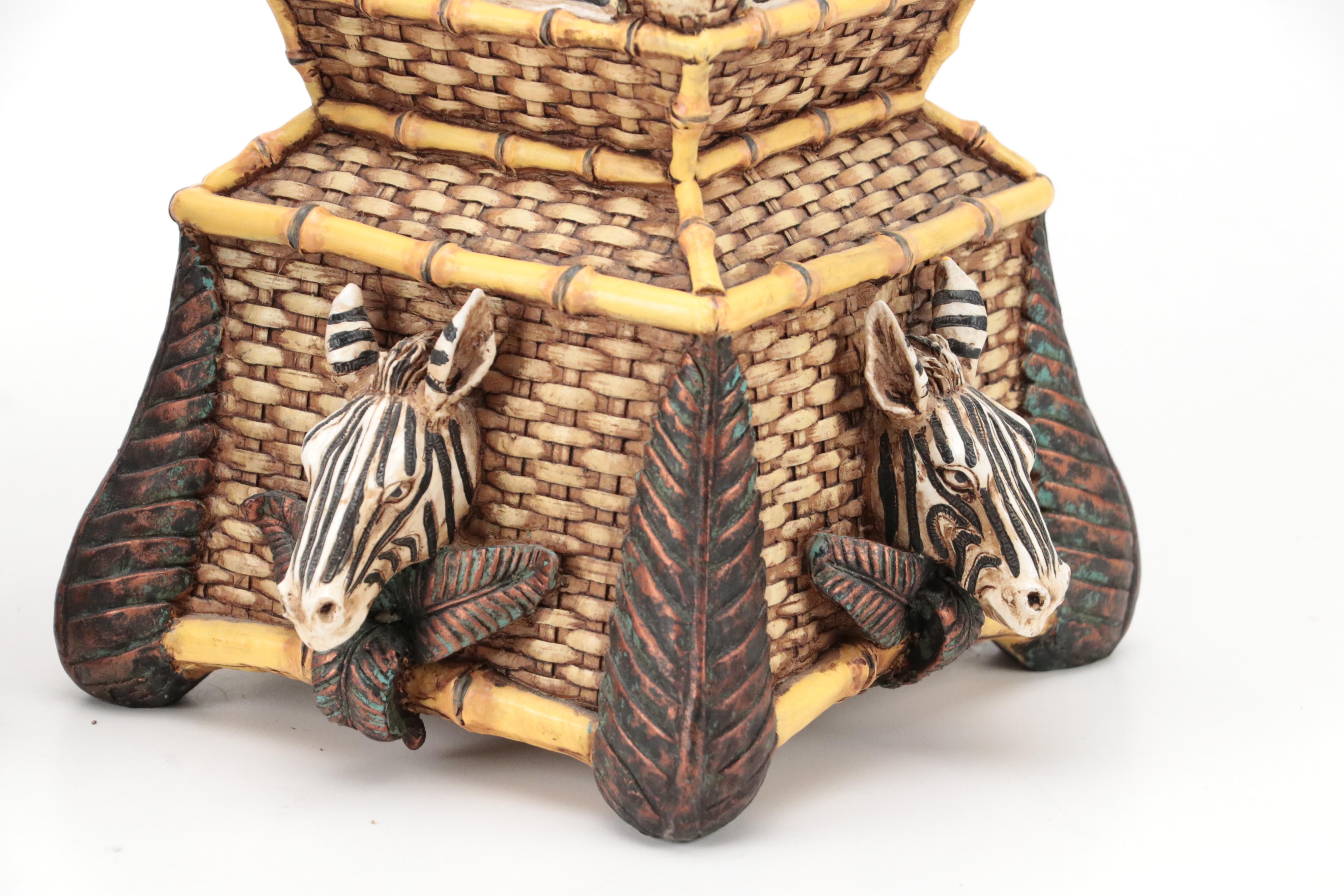 R. Vandamine Resin Plaque with Resin Elephant Figurine and More