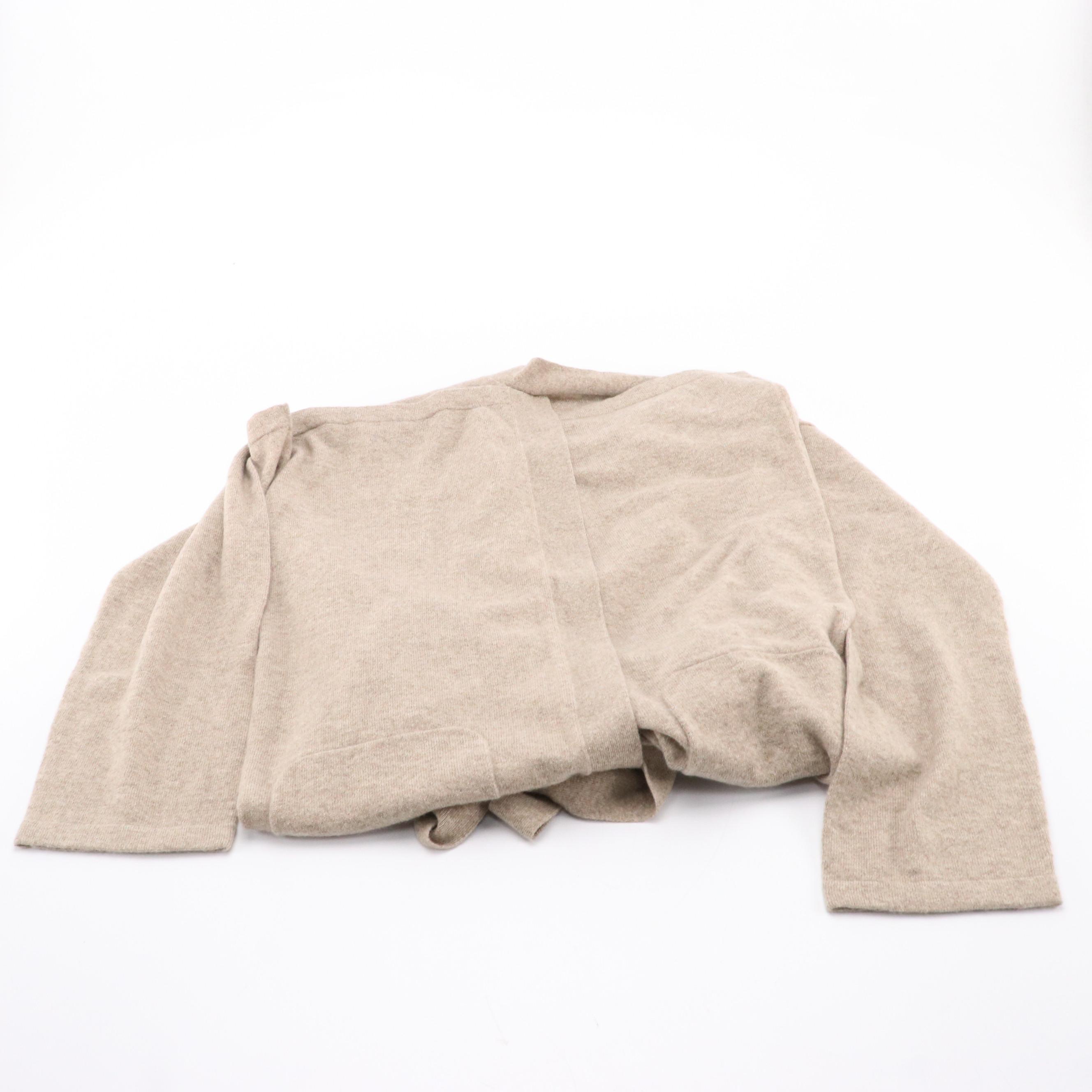 Thinkashmir Duster Cardigan in Taupe Cashmere with Box
