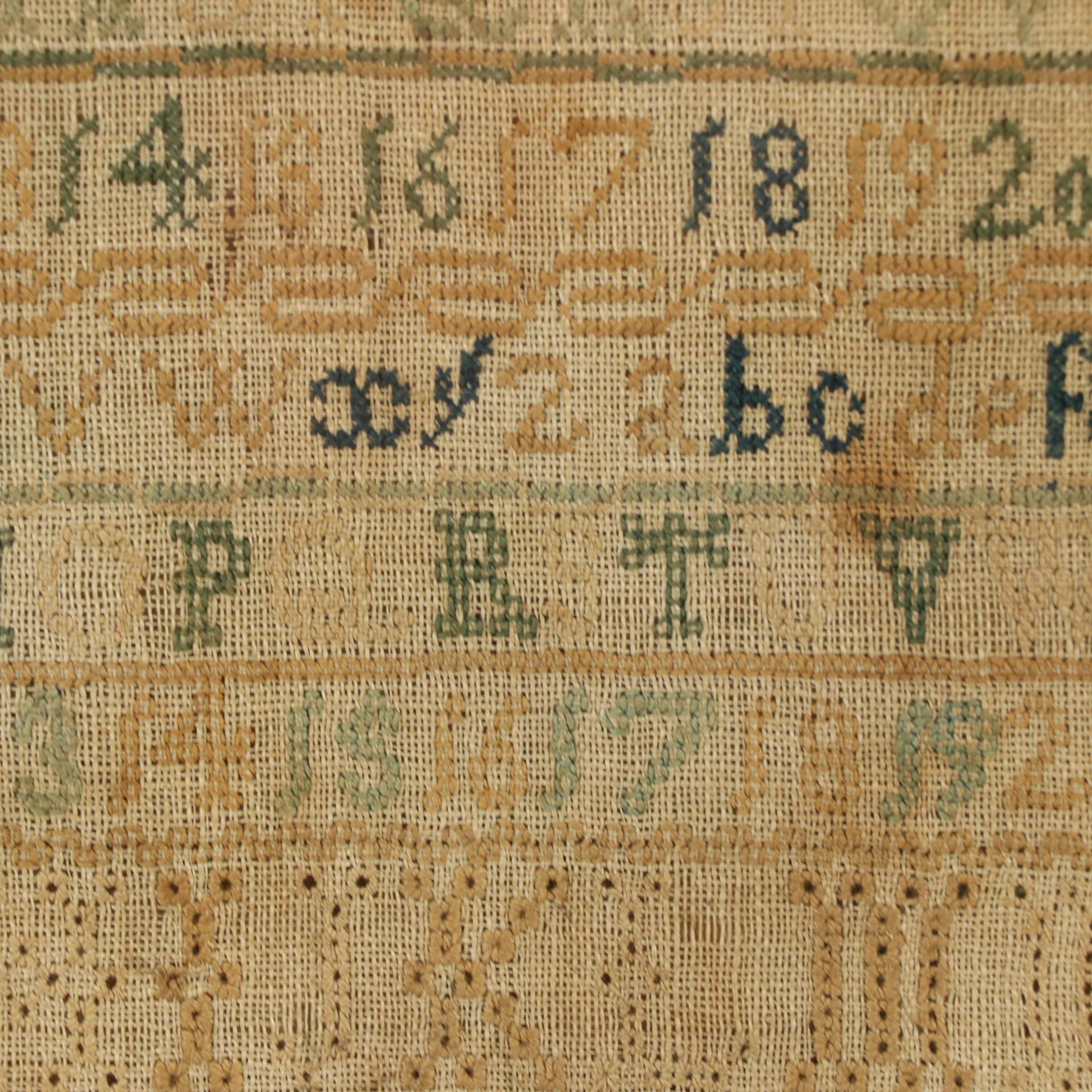 Handmade Cross-Stitch Embroidery Samplers, Early 19th Century