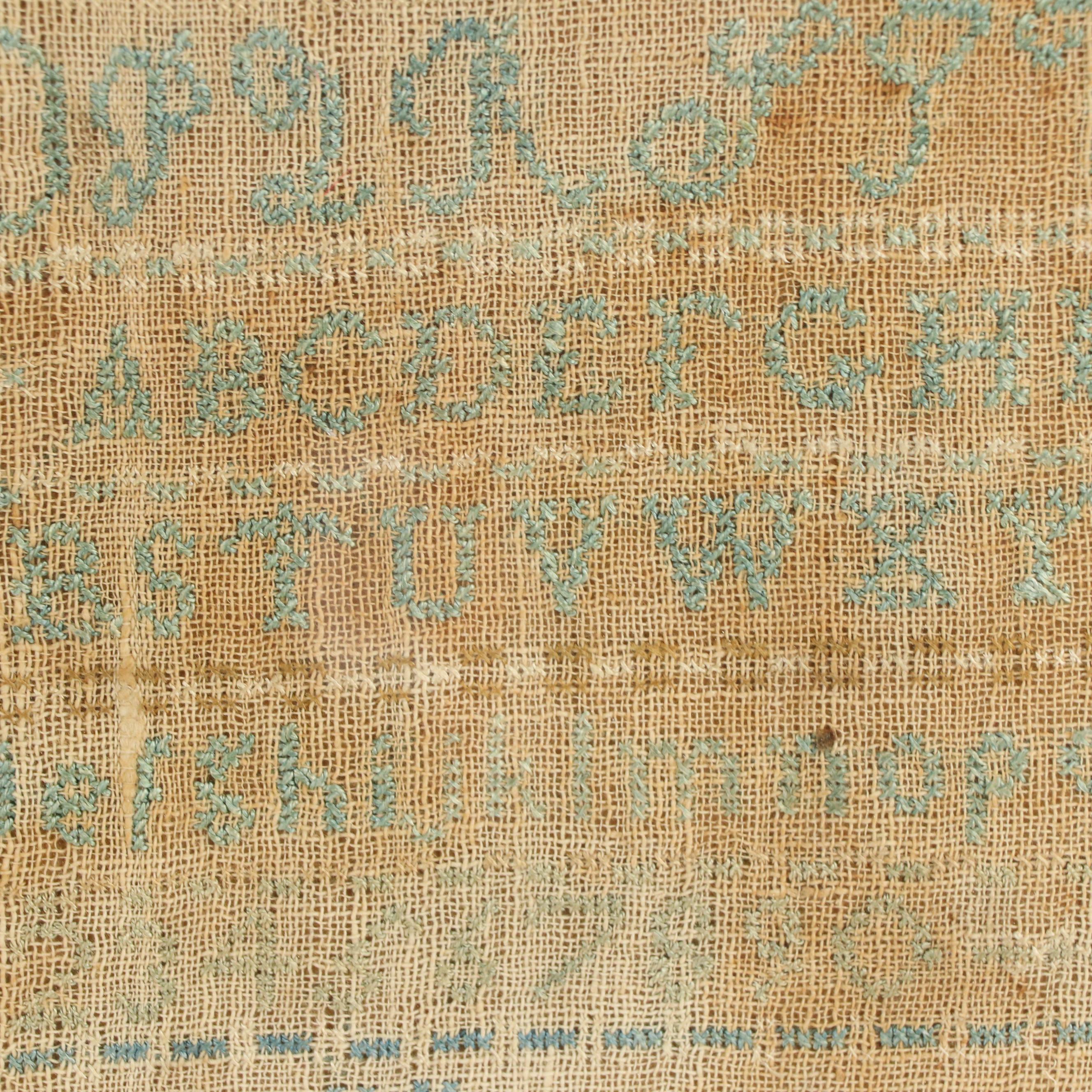 Handmade Cross-Stitch Embroidery Samplers, Early 19th Century