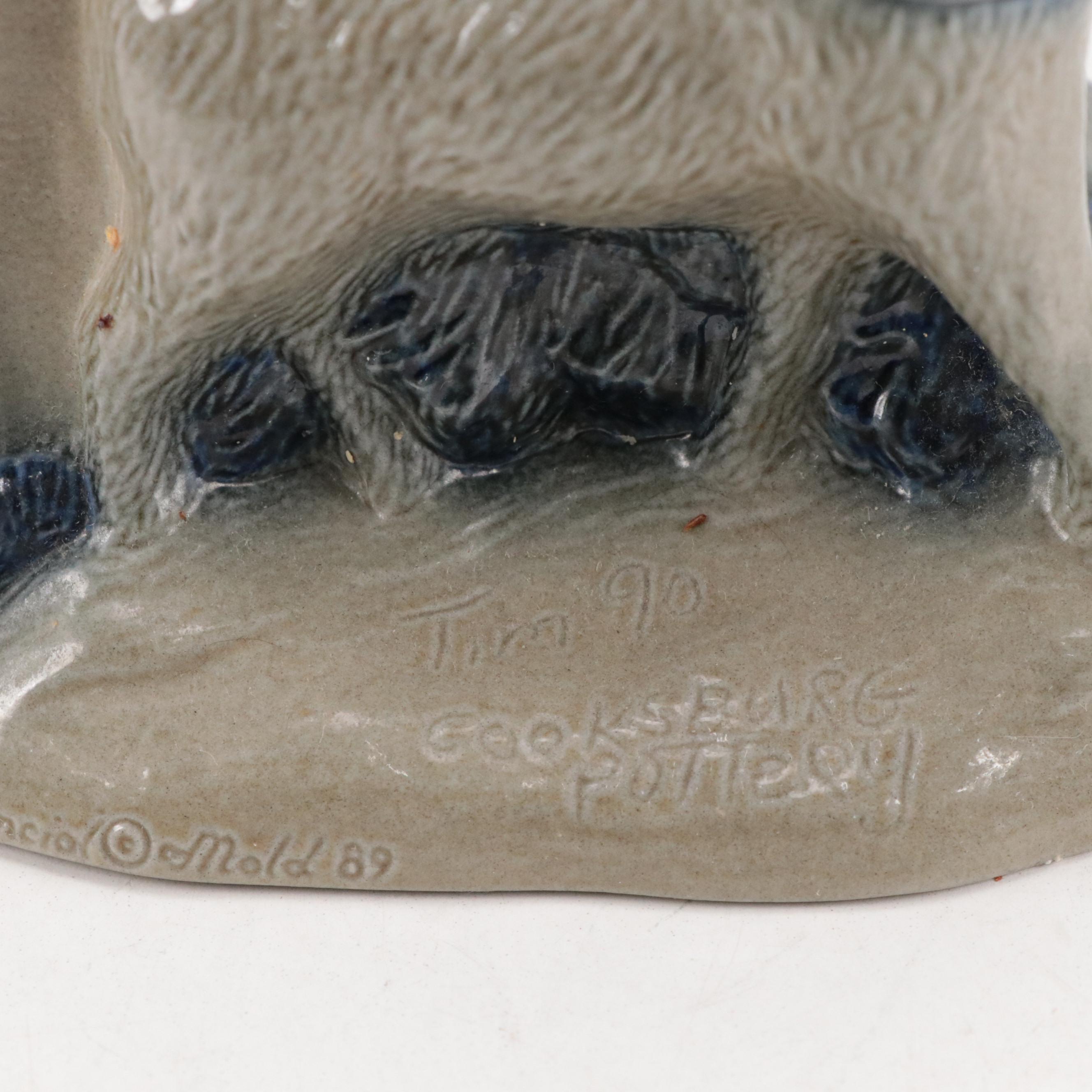 Cooksburg Pottery Salt-Glazed Stoneware Santa Figurines, Late 20th Century