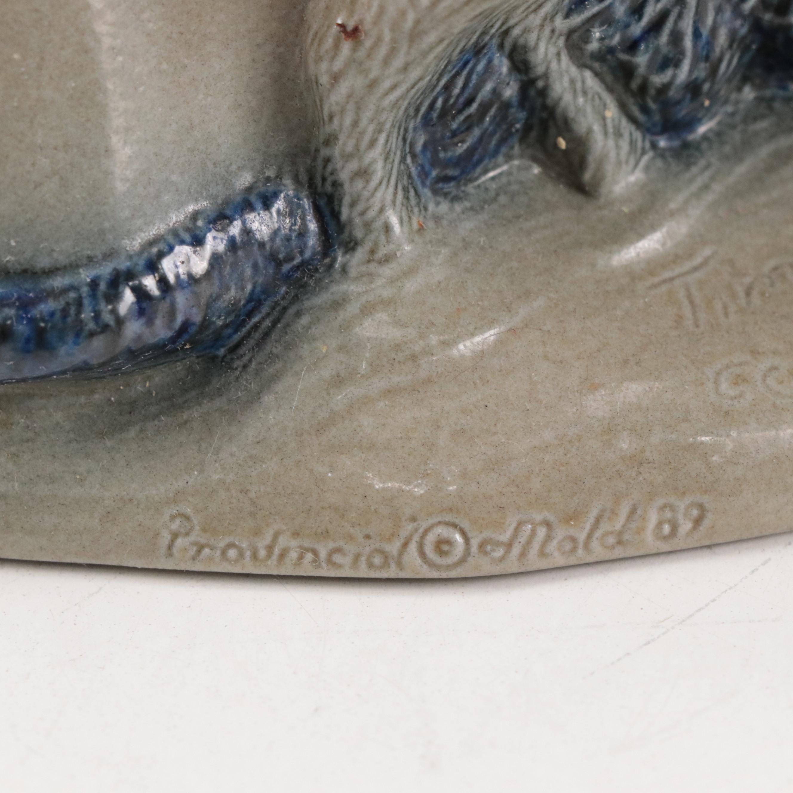 Cooksburg Pottery Salt-Glazed Stoneware Santa Figurines, Late 20th Century