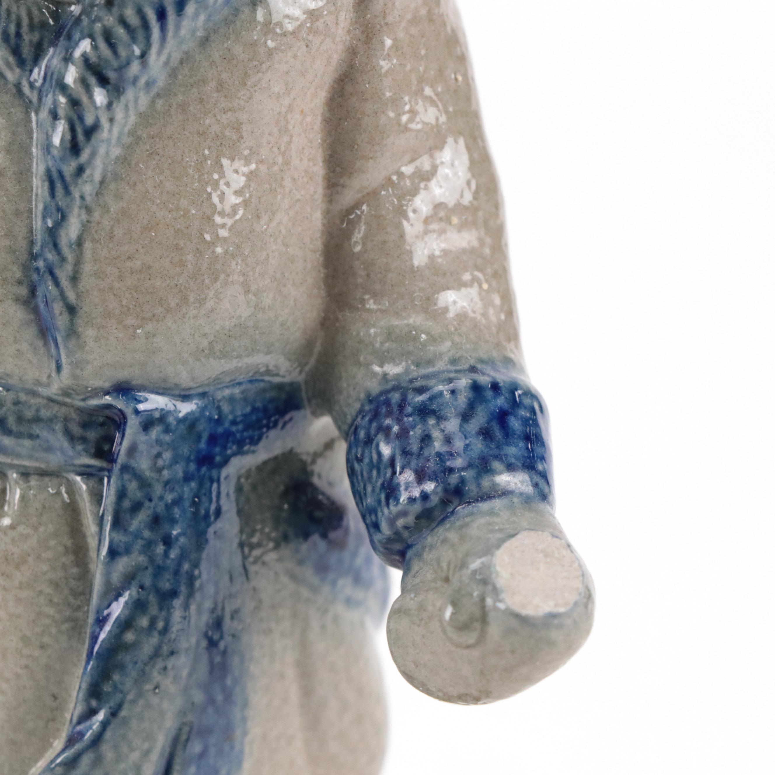 Cooksburg Pottery Salt-Glazed Stoneware Santa Figurines, Late 20th Century