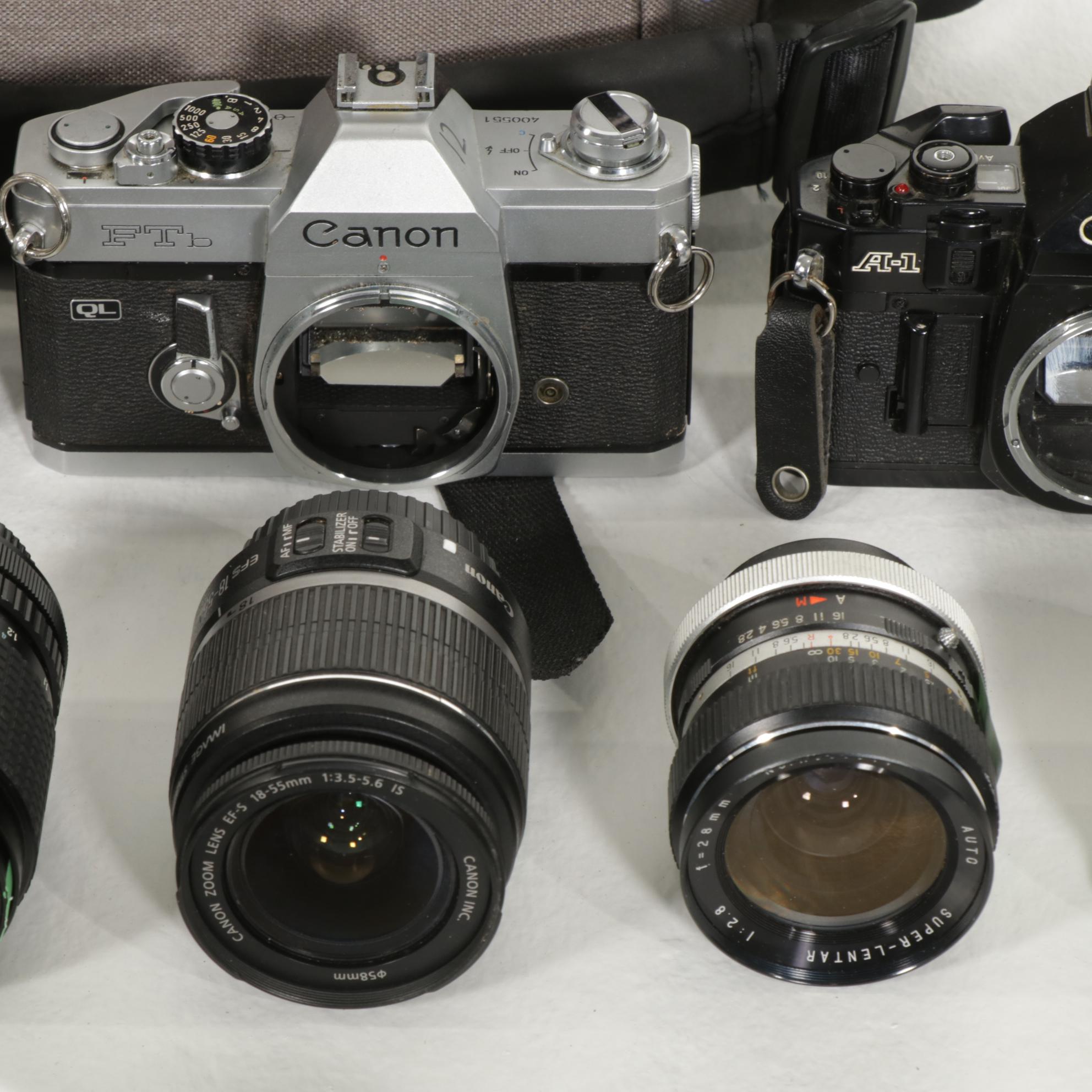 Canon 35mm Camera Bodies, Various Lenses and More