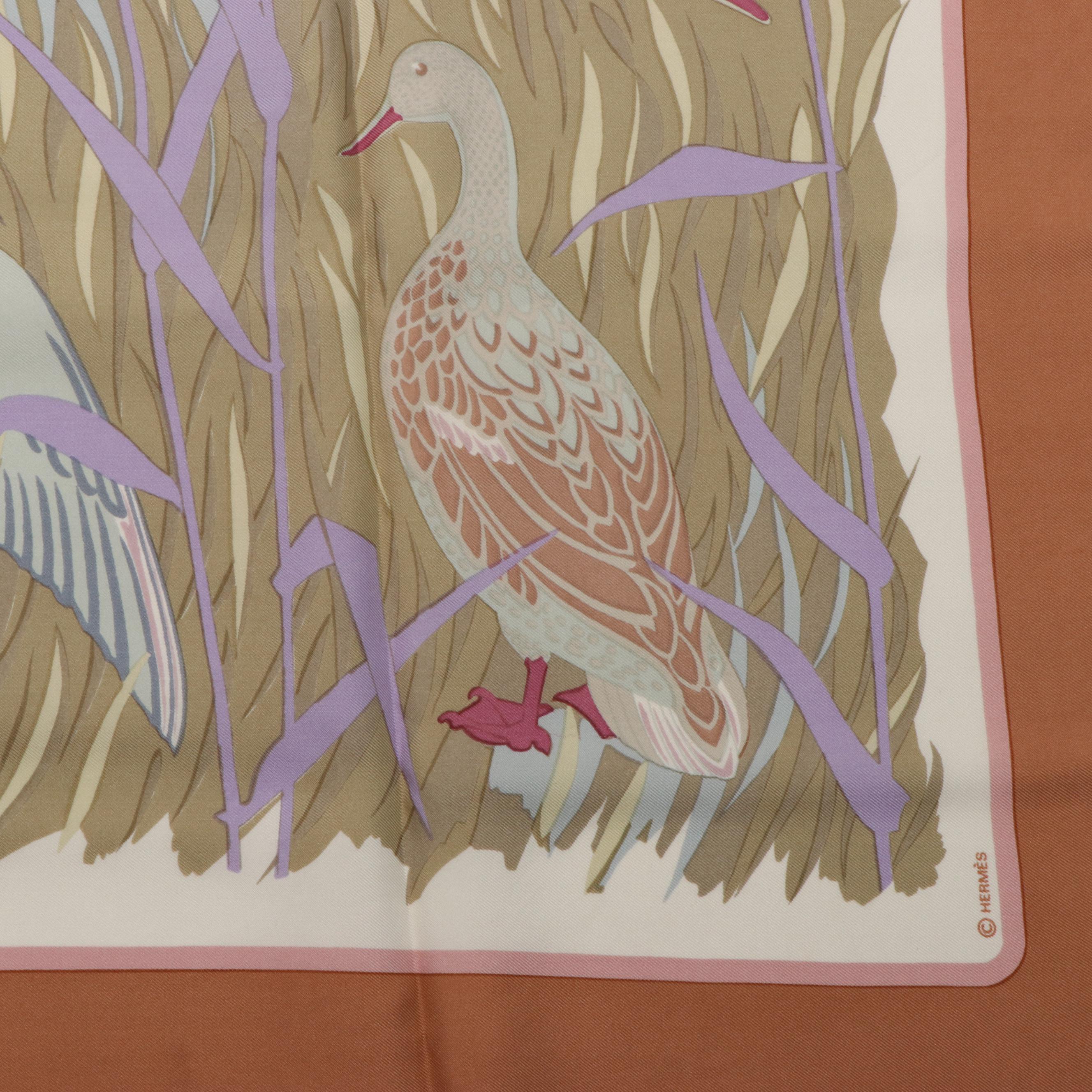 Hermès "Cols - Verts" Silk Twill Scarf 90 with Box