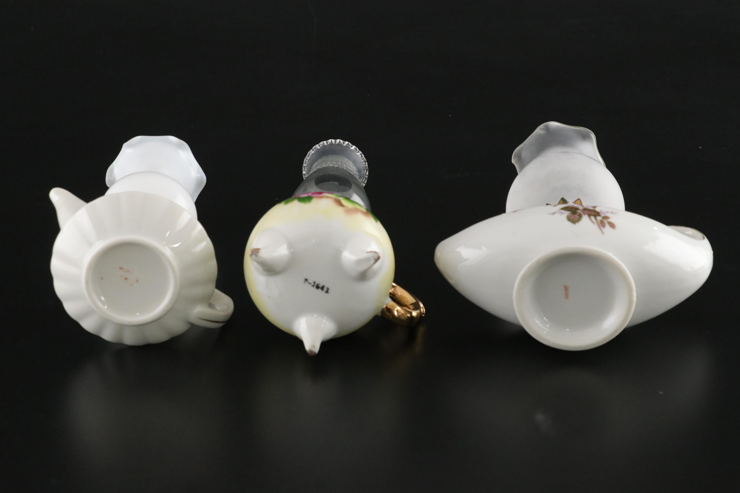 Floral Decorated Miniature Oil Lamp Collection, Early to Mid 20th Century