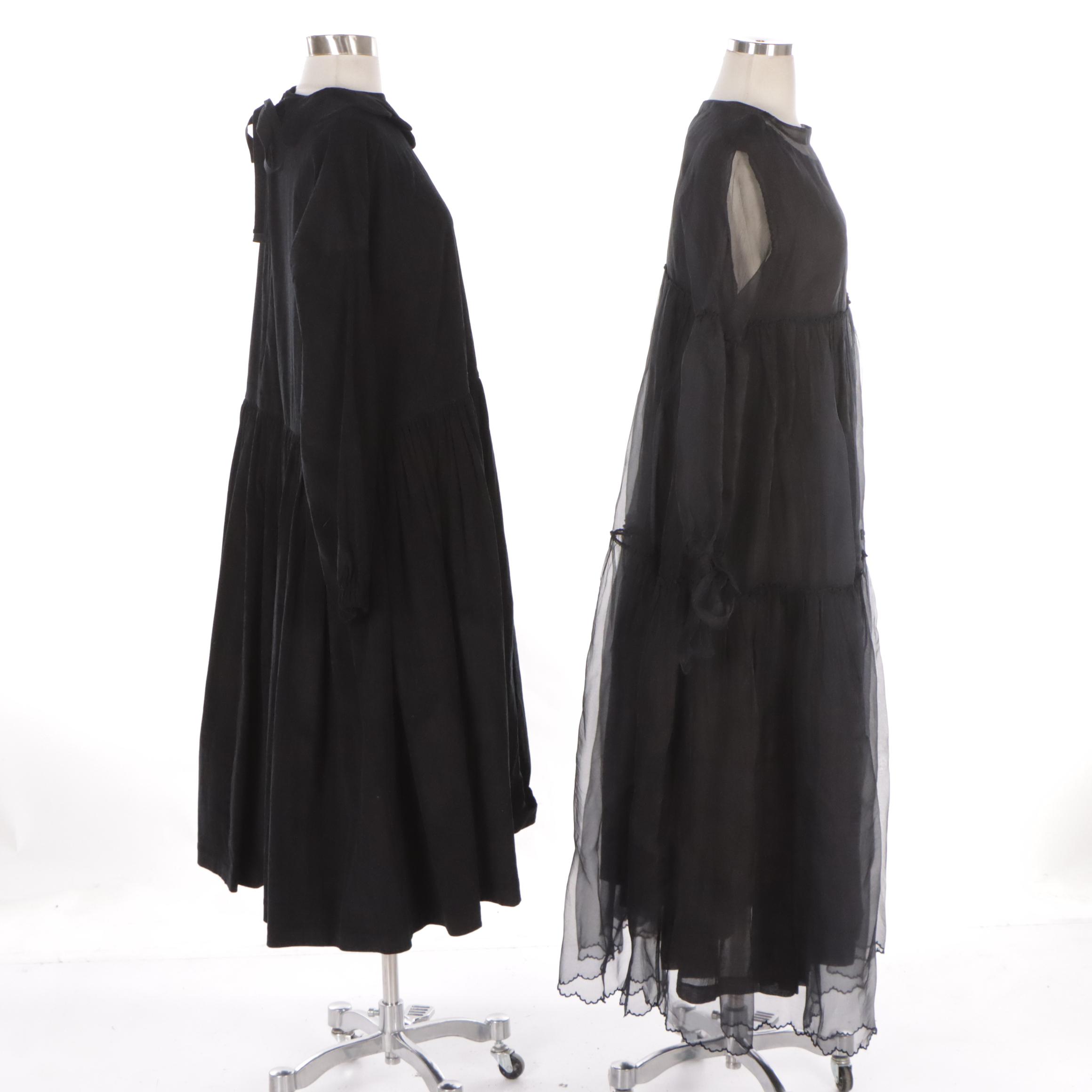 Sara Lanzi Corduroy Dress and EKA Design Studio Pine Dress with Slip Dress