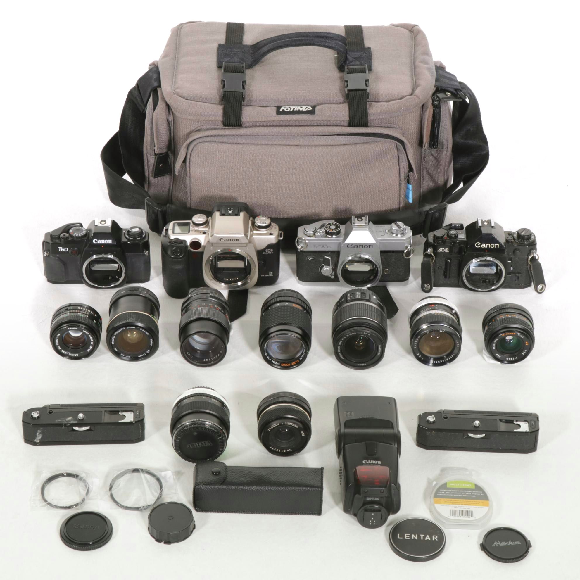 Canon 35mm Camera Bodies, Various Lenses and More