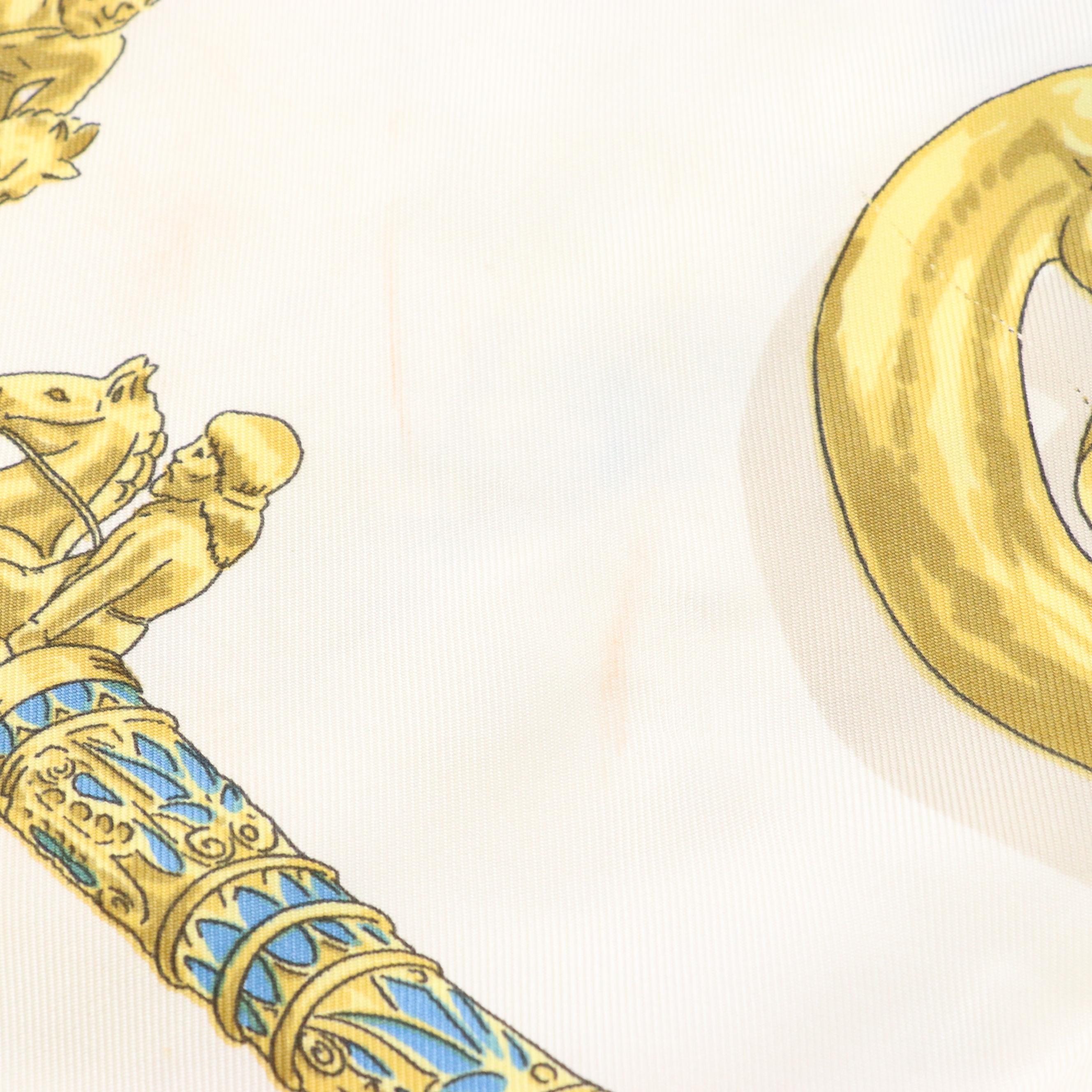 Hermès "Les Cavaliers d'Or" Scarf 90 in Silk Twill