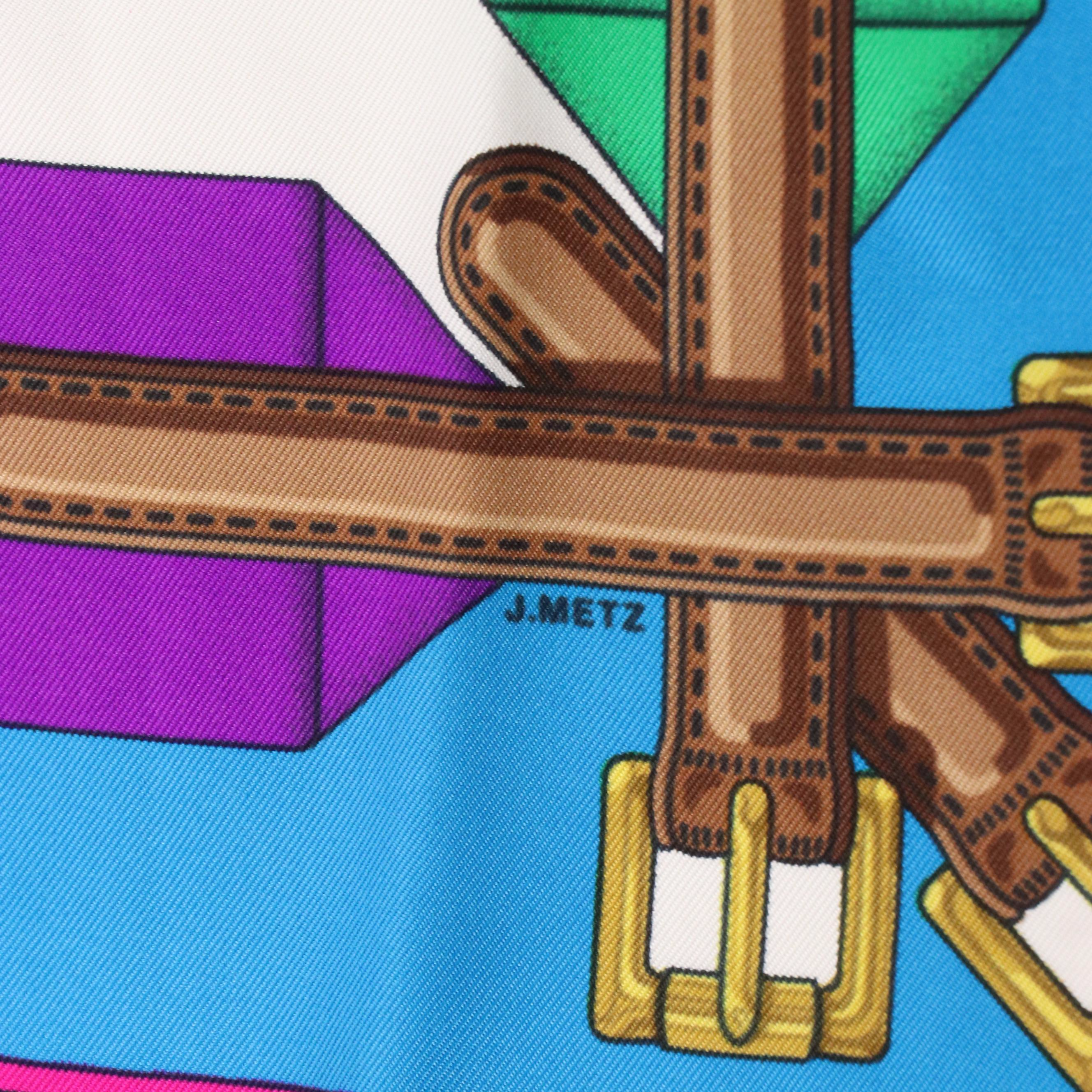 Hermès "Les Sangles" Scarf 90 in Silk Twill