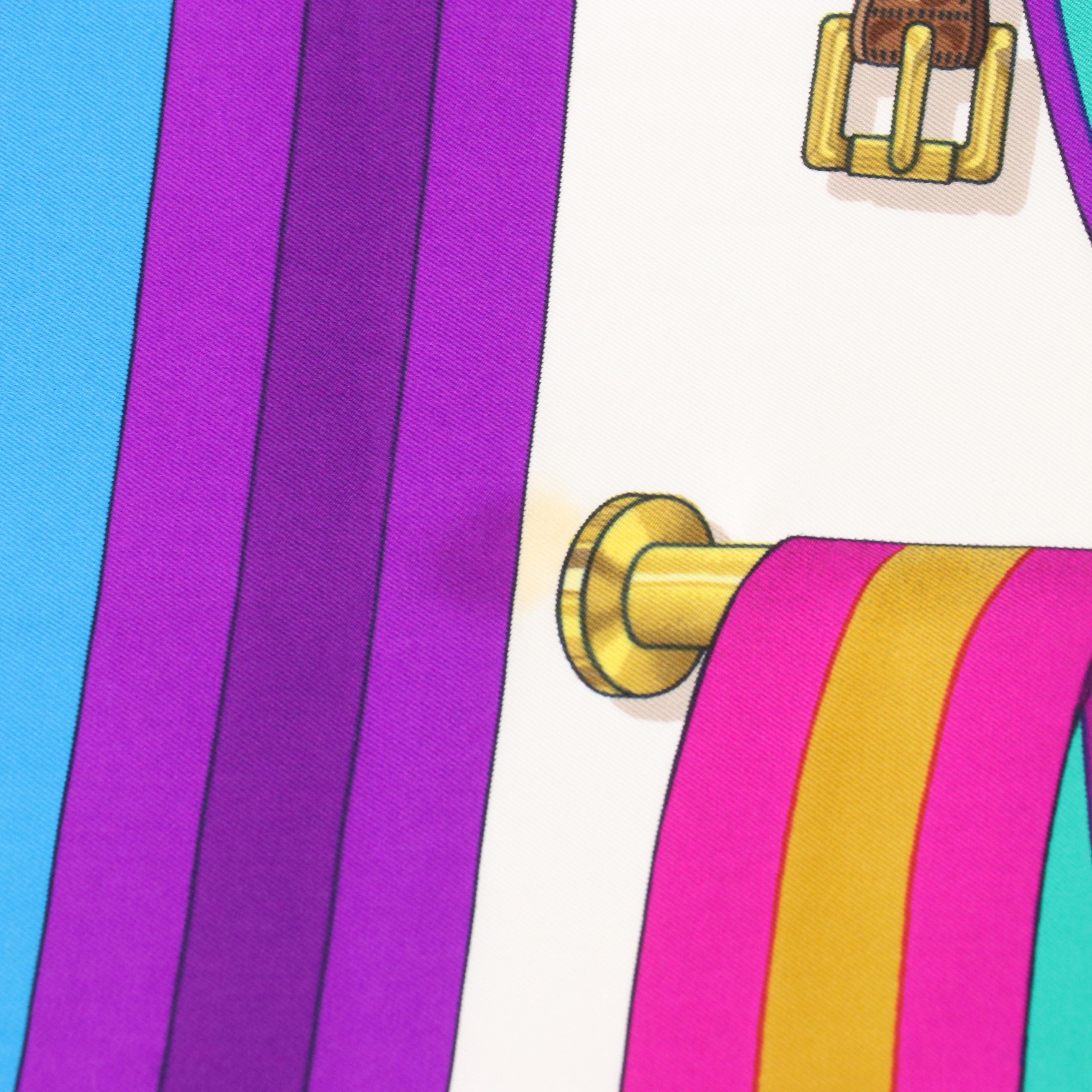 Hermès "Les Sangles" Scarf 90 in Silk Twill