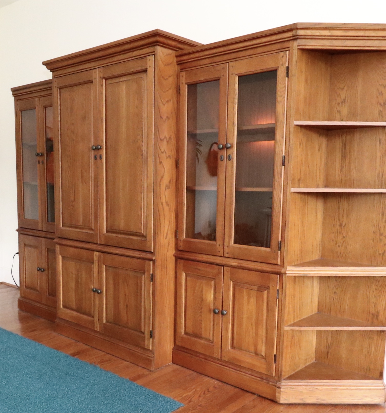 Hooker Five-Piece Illuminated Entertainment and Bookcase Center