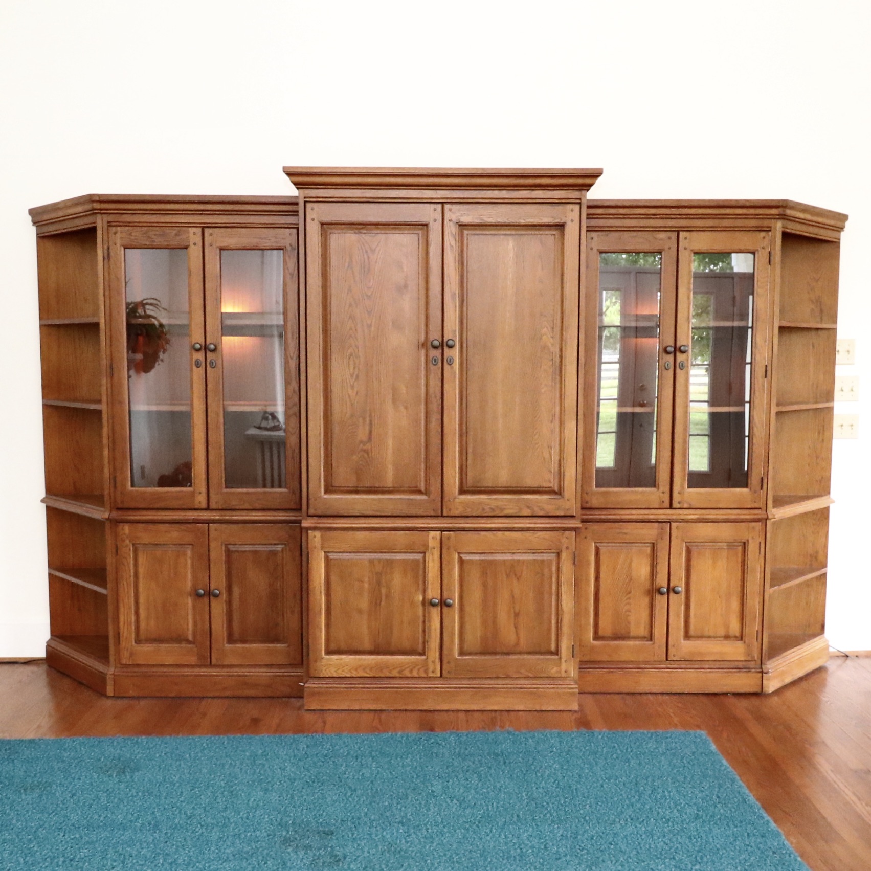 Hooker Five-Piece Illuminated Entertainment and Bookcase Center