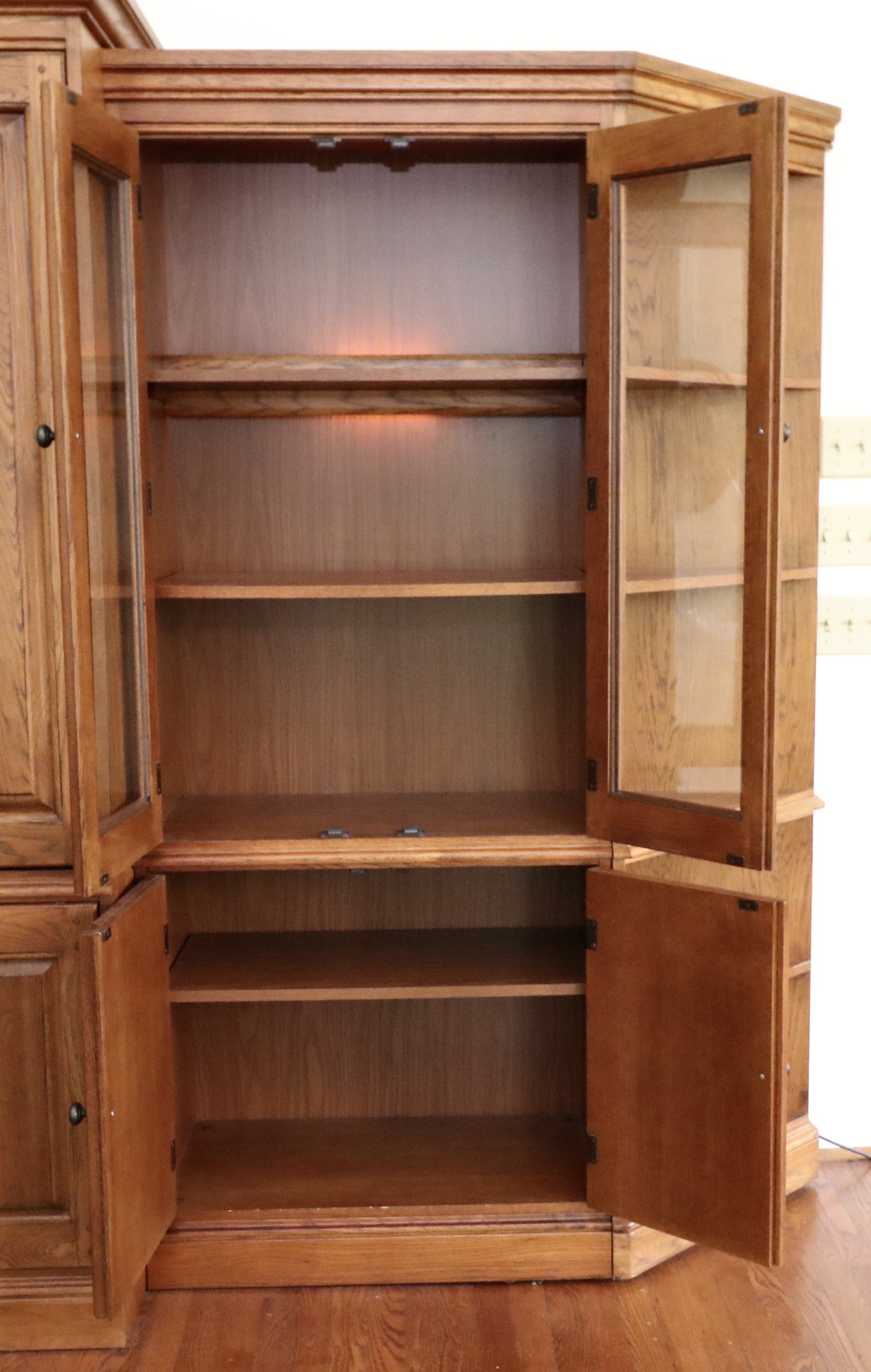 Hooker Five-Piece Illuminated Entertainment and Bookcase Center