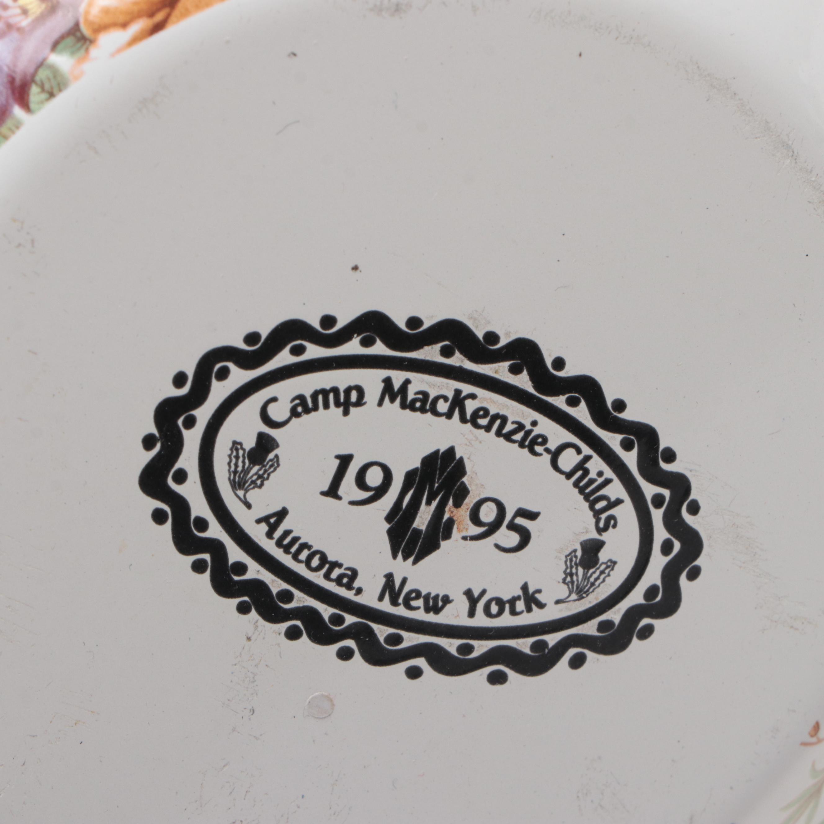 MacKenzie-Childs "Sweet Pea" Earthenware Cups and Enameled Coffee Pot