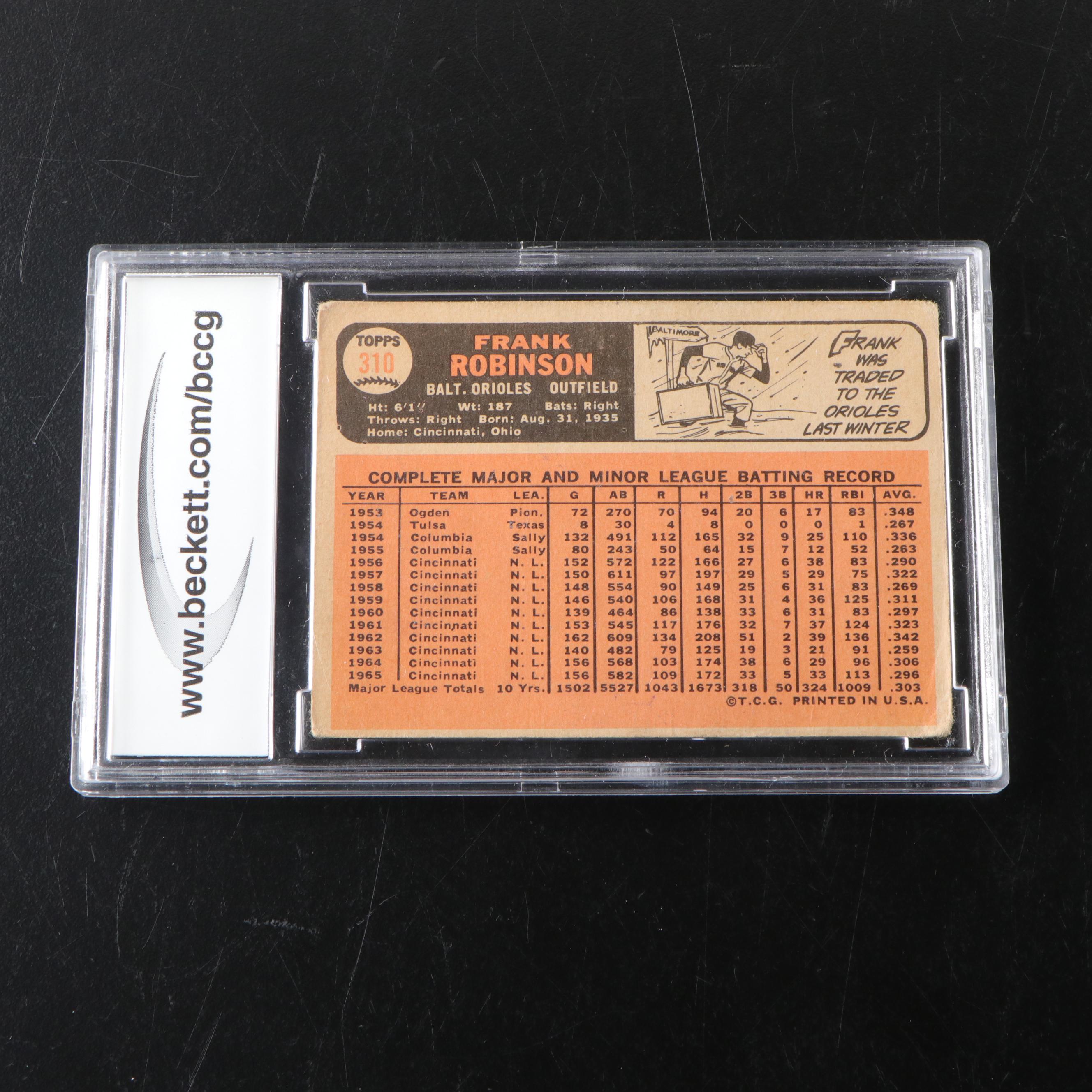 1966 Topps Frank Robinson Baltimore Orioles Baseball Card #310 Graded BCCG 7