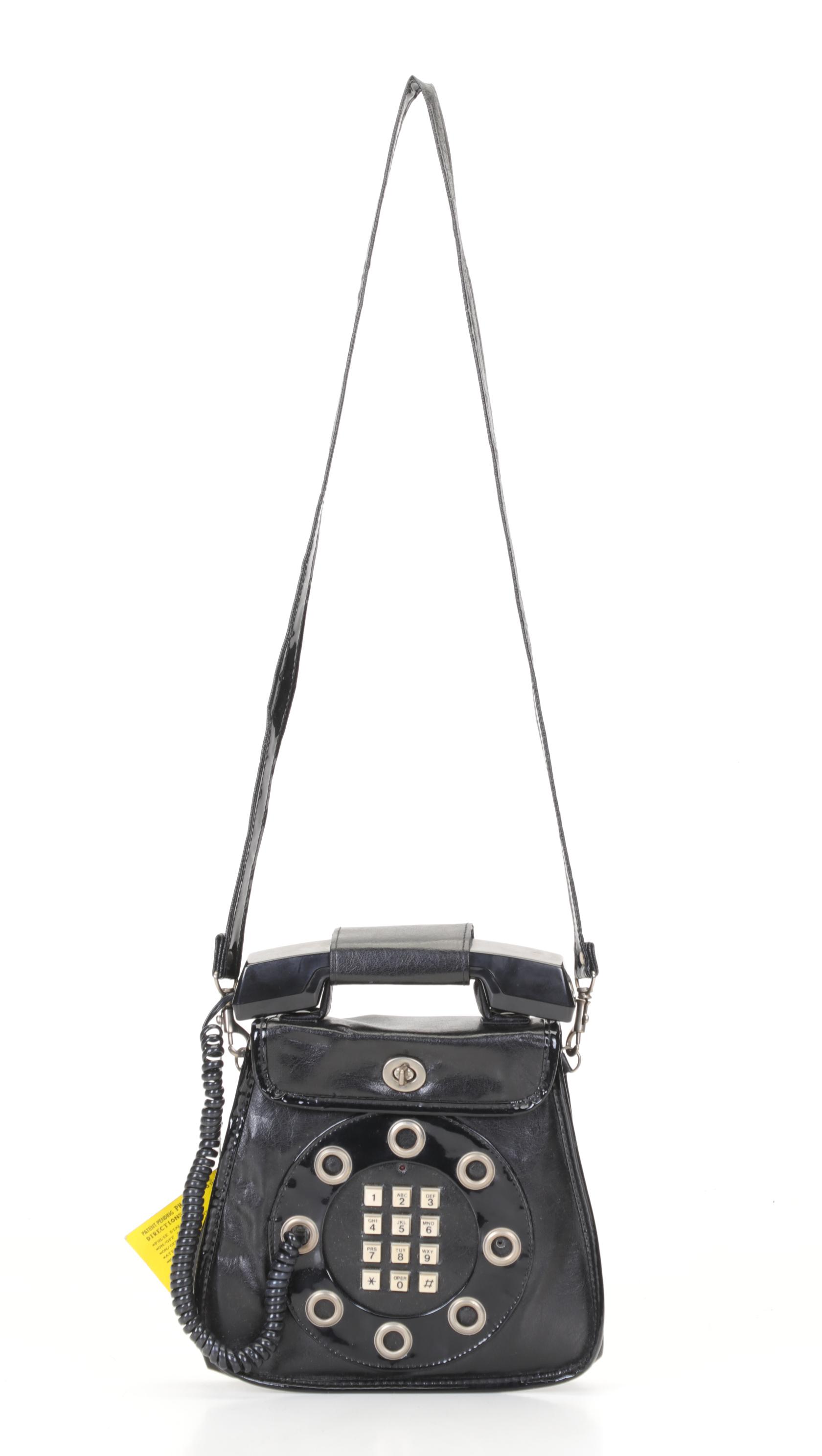 Dallas Handbag "Phone Directory" Black Leather Phone-Bag, 1970s