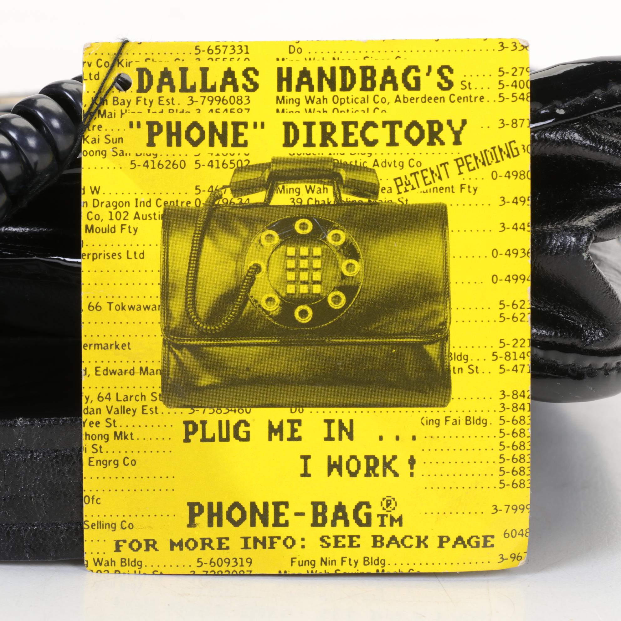 Dallas Handbag "Phone Directory" Black Leather Phone-Bag, 1970s