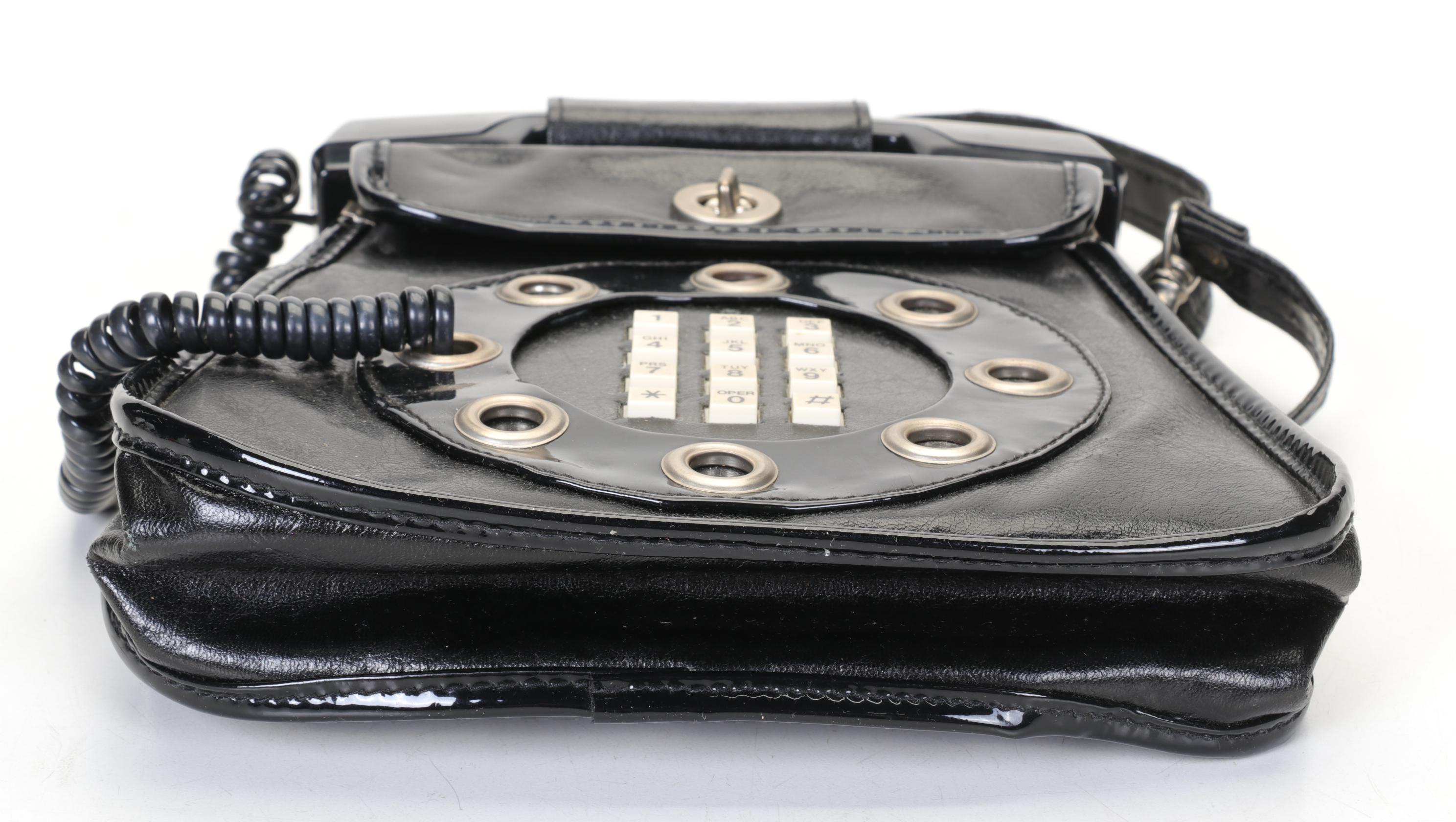 Dallas Handbag "Phone Directory" Black Leather Phone-Bag, 1970s