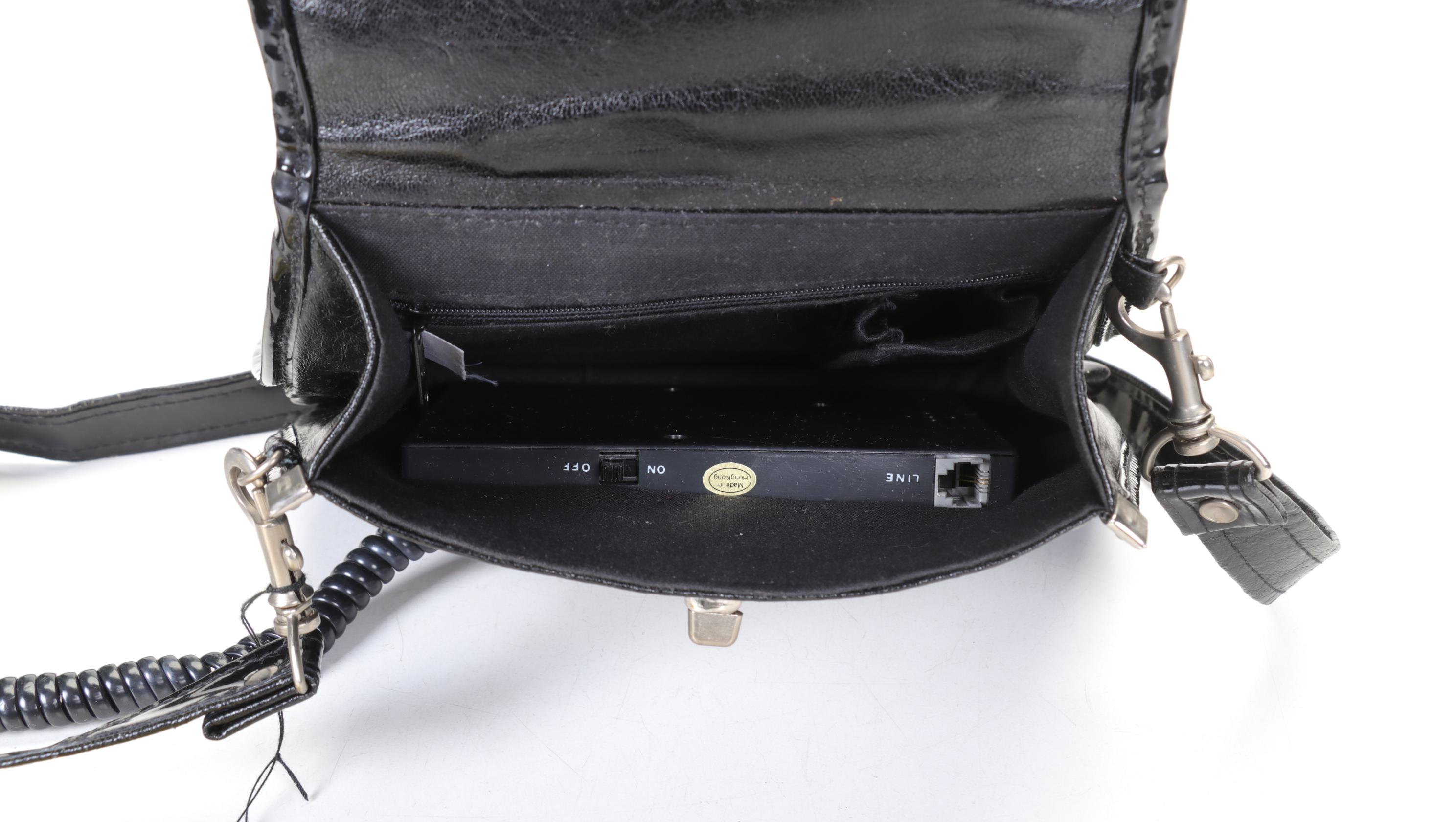 Dallas Handbag "Phone Directory" Black Leather Phone-Bag, 1970s