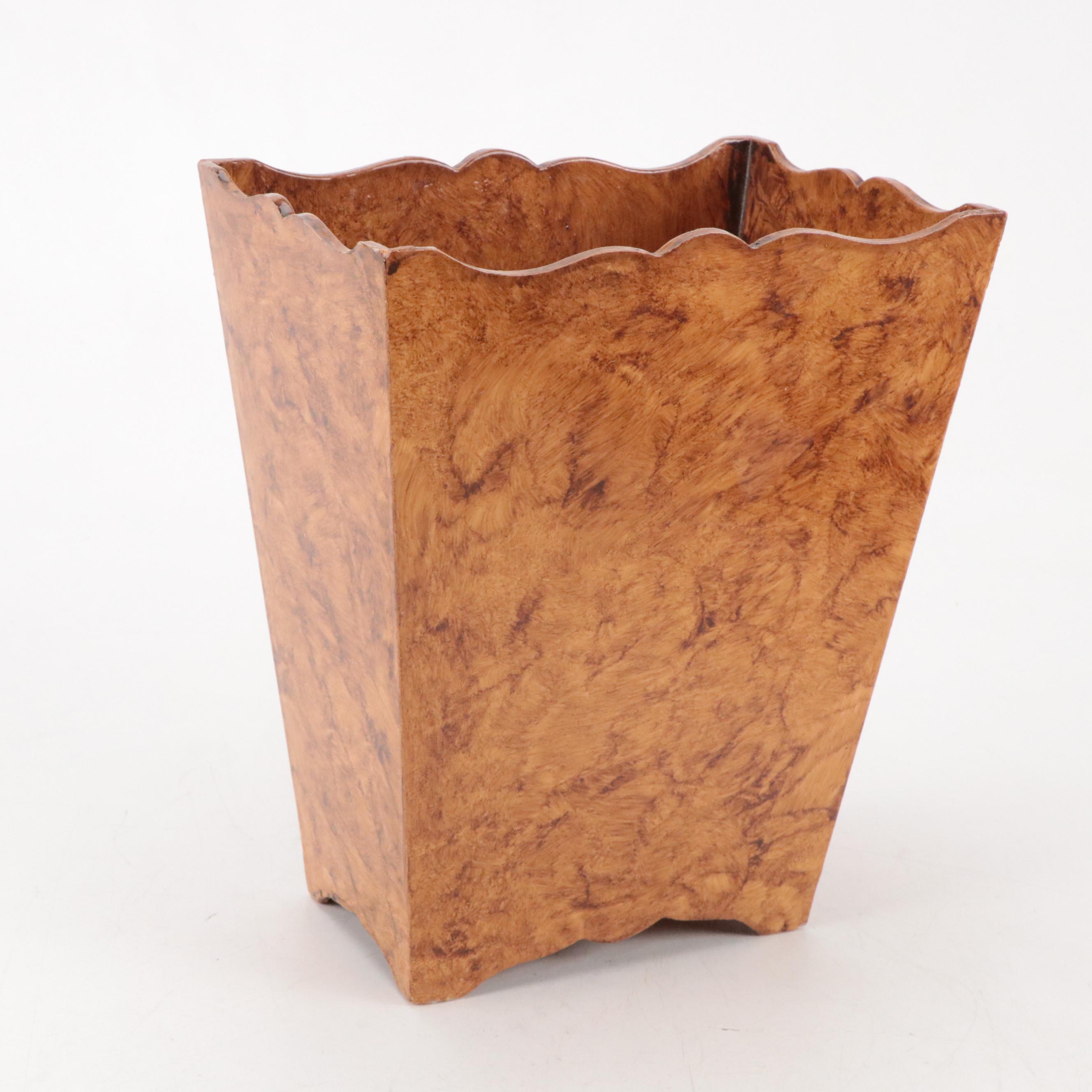 Handmade Needlepoint Pillows with Down Inserts, Decoupage & Faux Bois Waste Cans