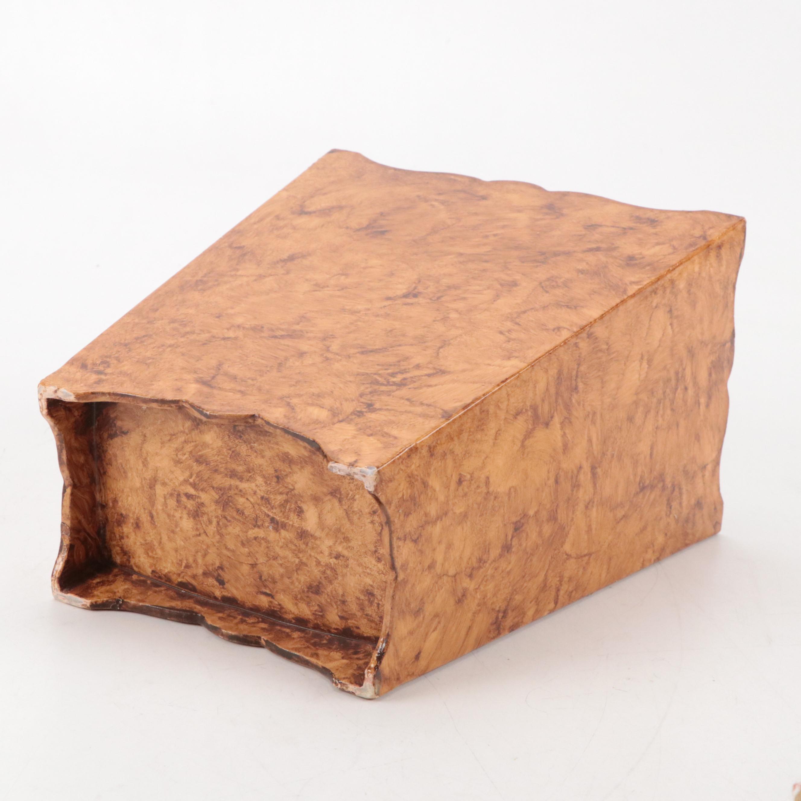 Handmade Needlepoint Pillows with Down Inserts, Decoupage & Faux Bois Waste Cans