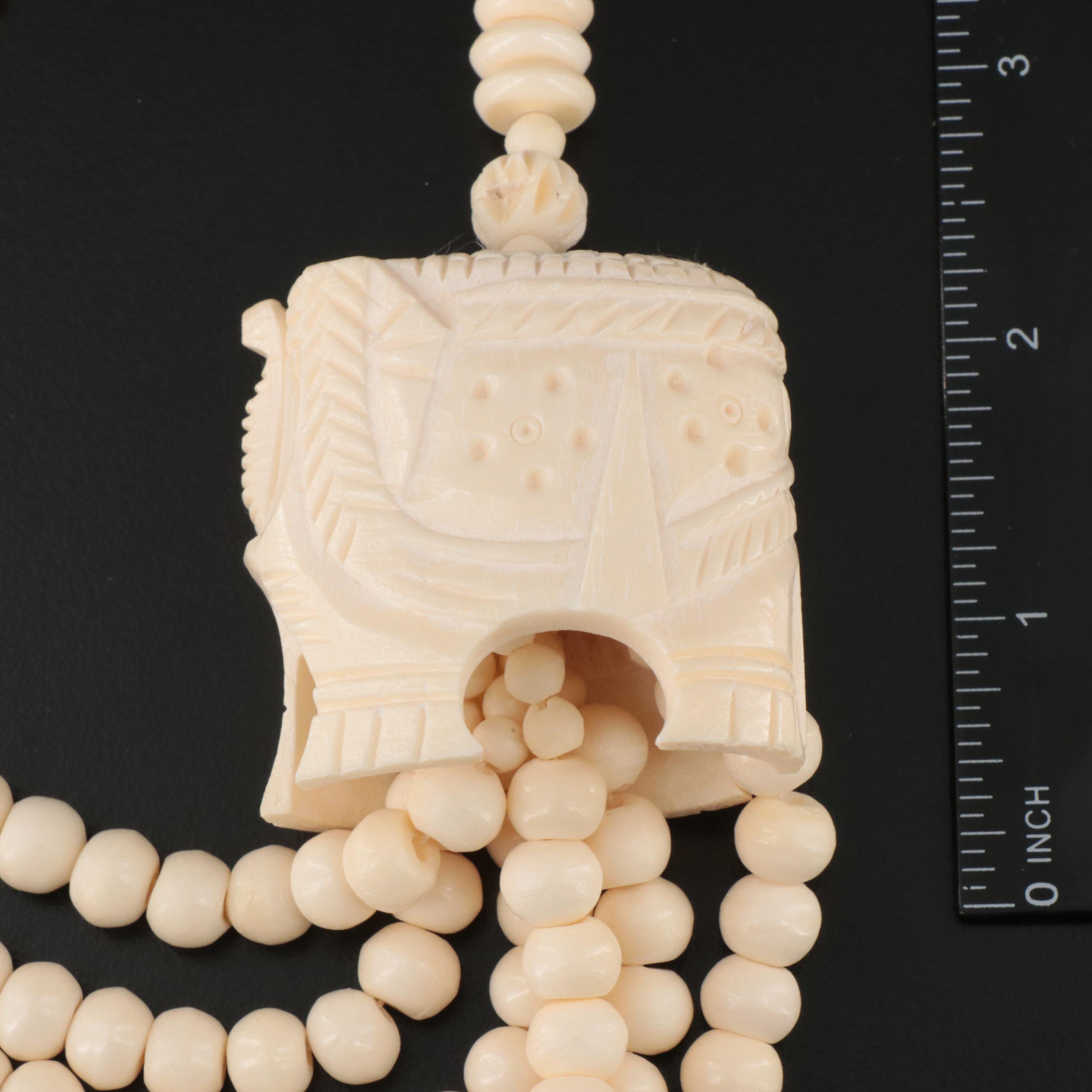 Necklaces and Earrings Featuring Bone and Mother-of-Pearl