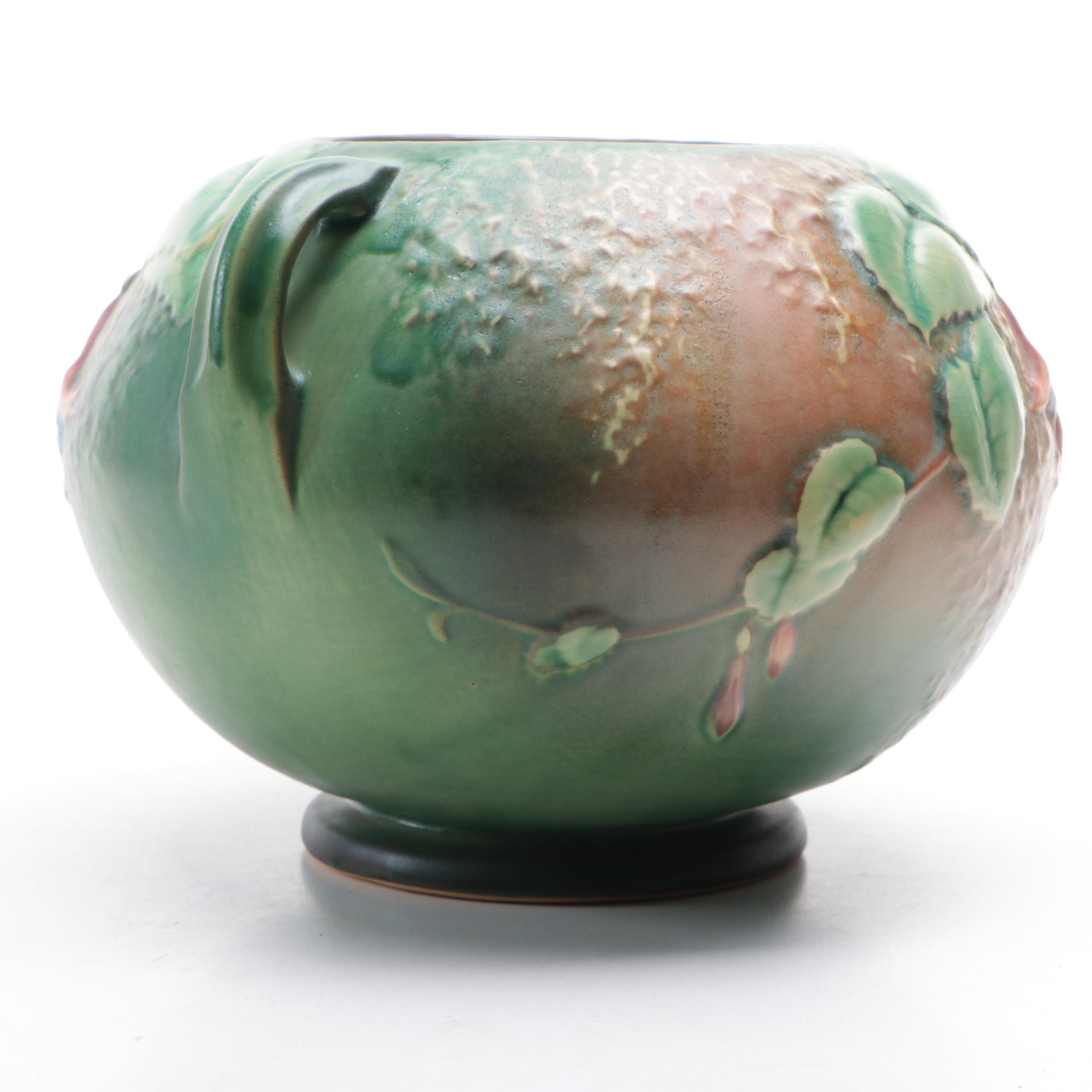 Roseville Pottery "Fuchsia" Ceramic Vases and Candlesticks, Mid-20th Century