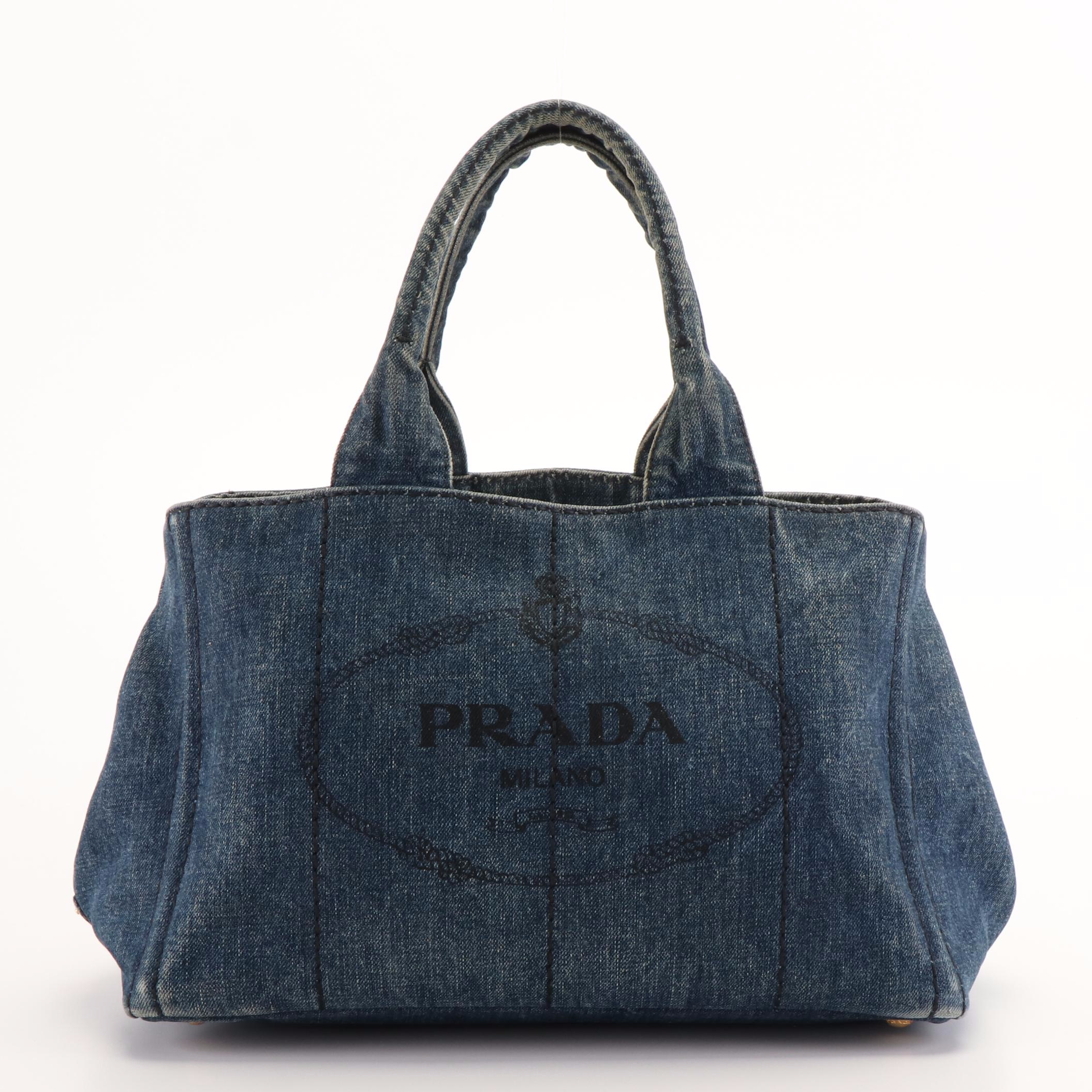 Prada Canapa Tote Bag in Denim