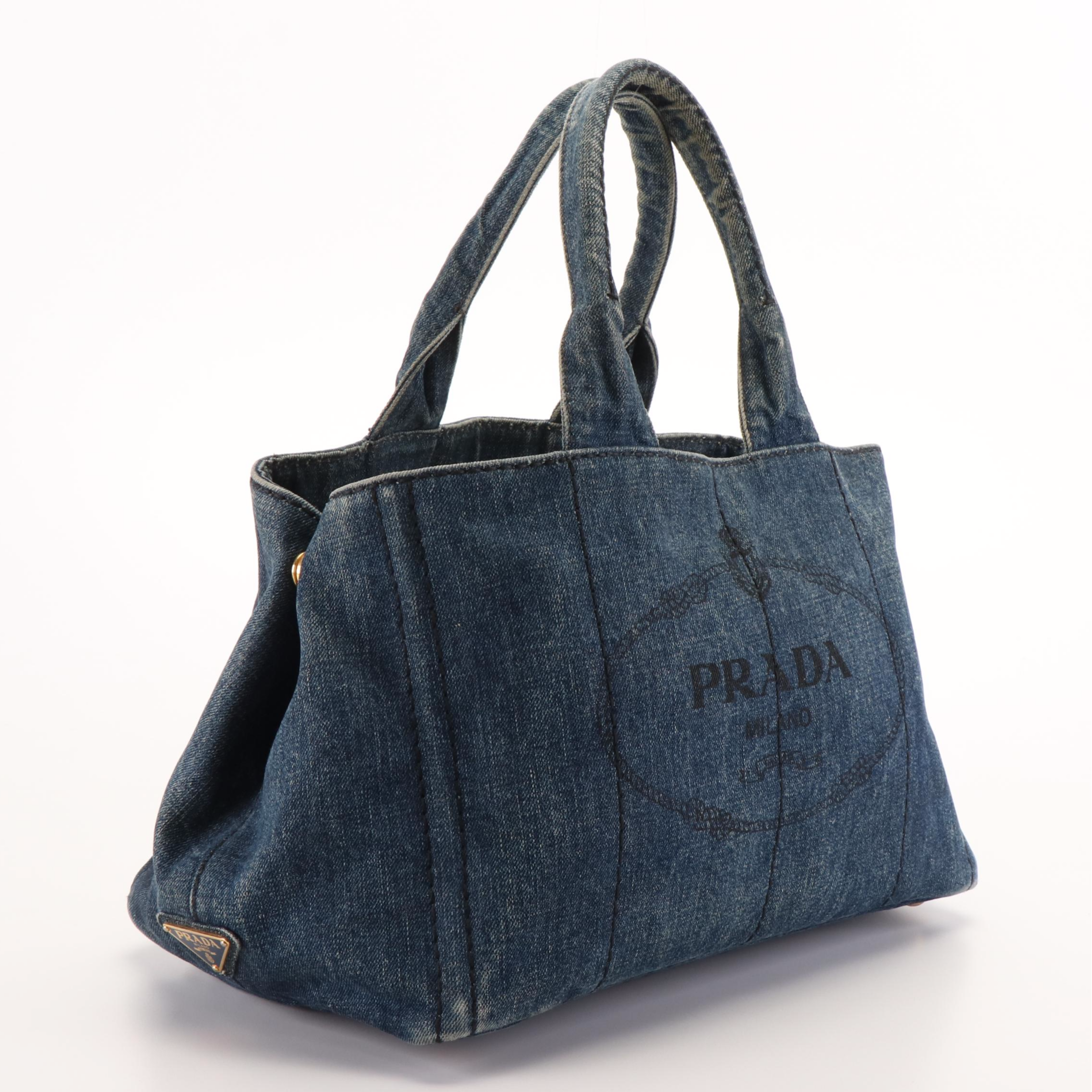 Prada Canapa Tote Bag in Denim