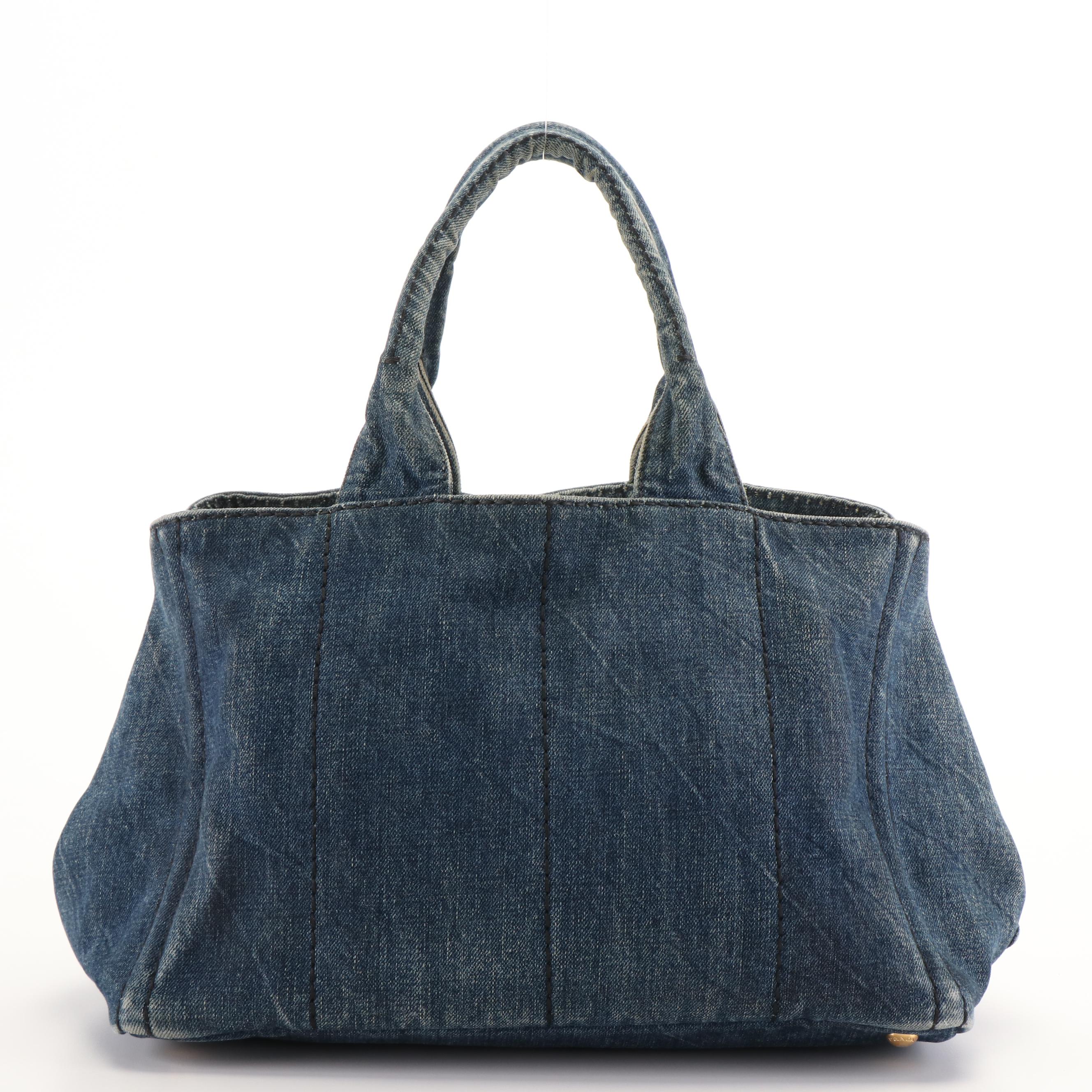 Prada Canapa Tote Bag in Denim