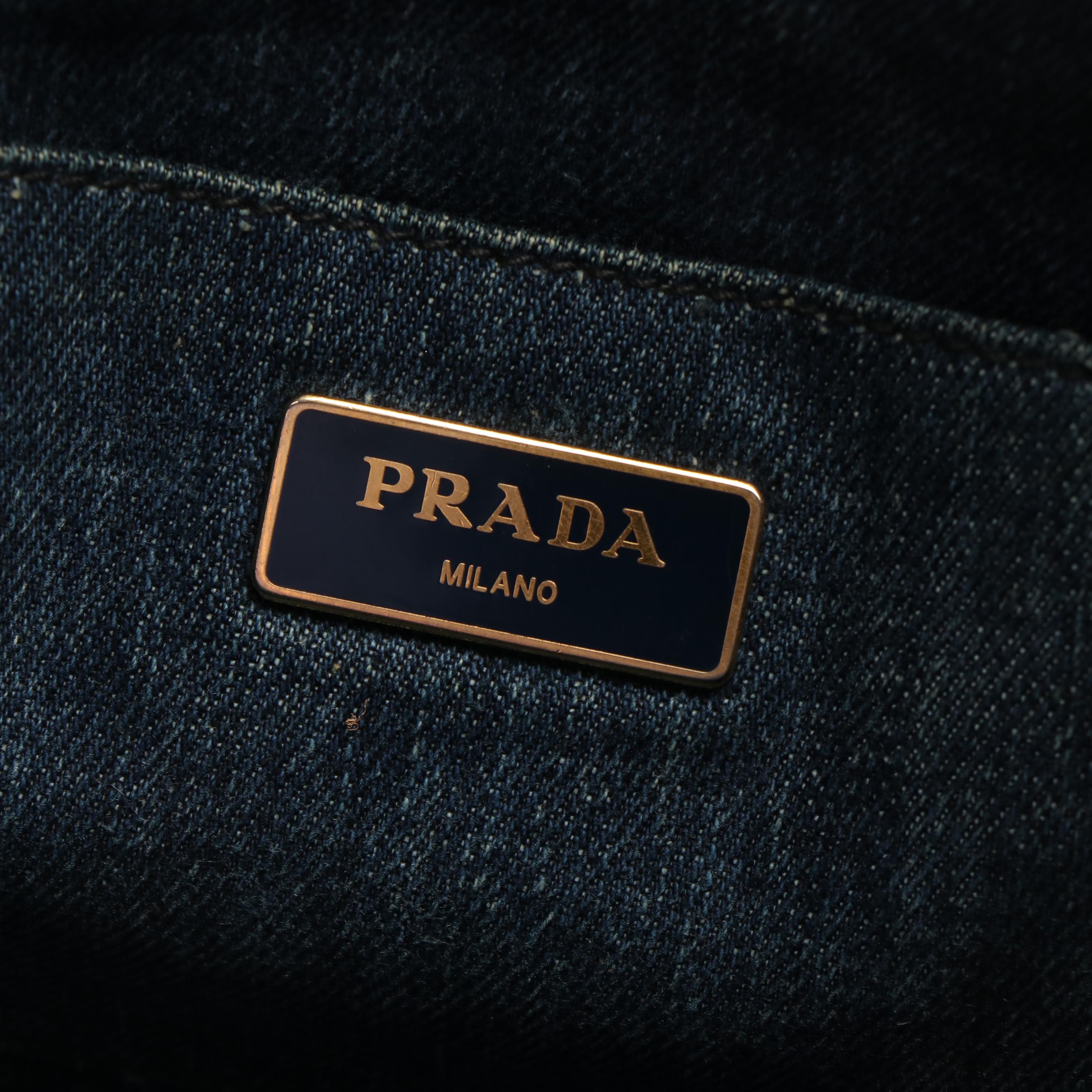 Prada Canapa Tote Bag in Denim