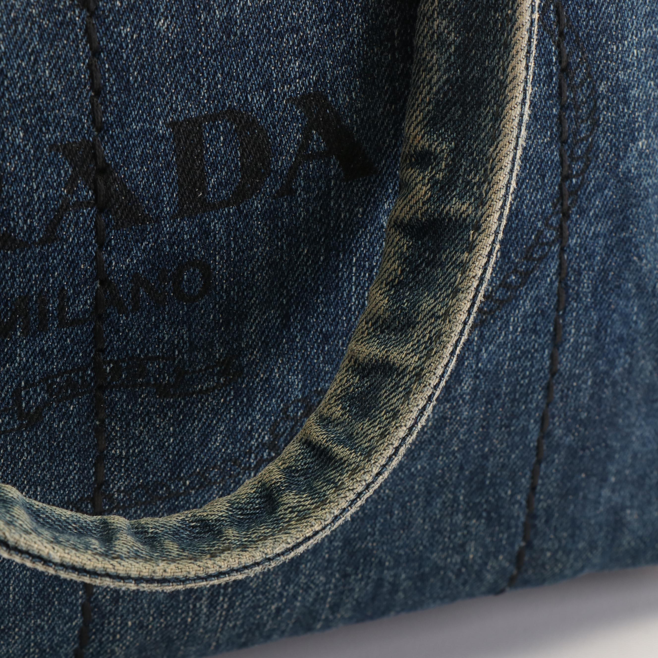 Prada Canapa Tote Bag in Denim