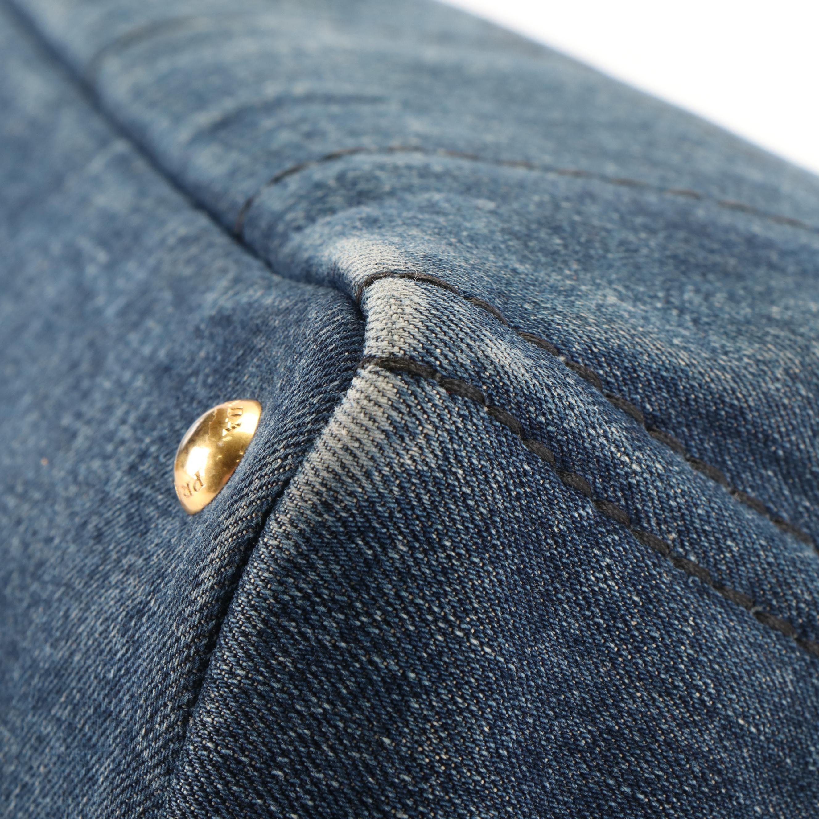 Prada Canapa Tote Bag in Denim