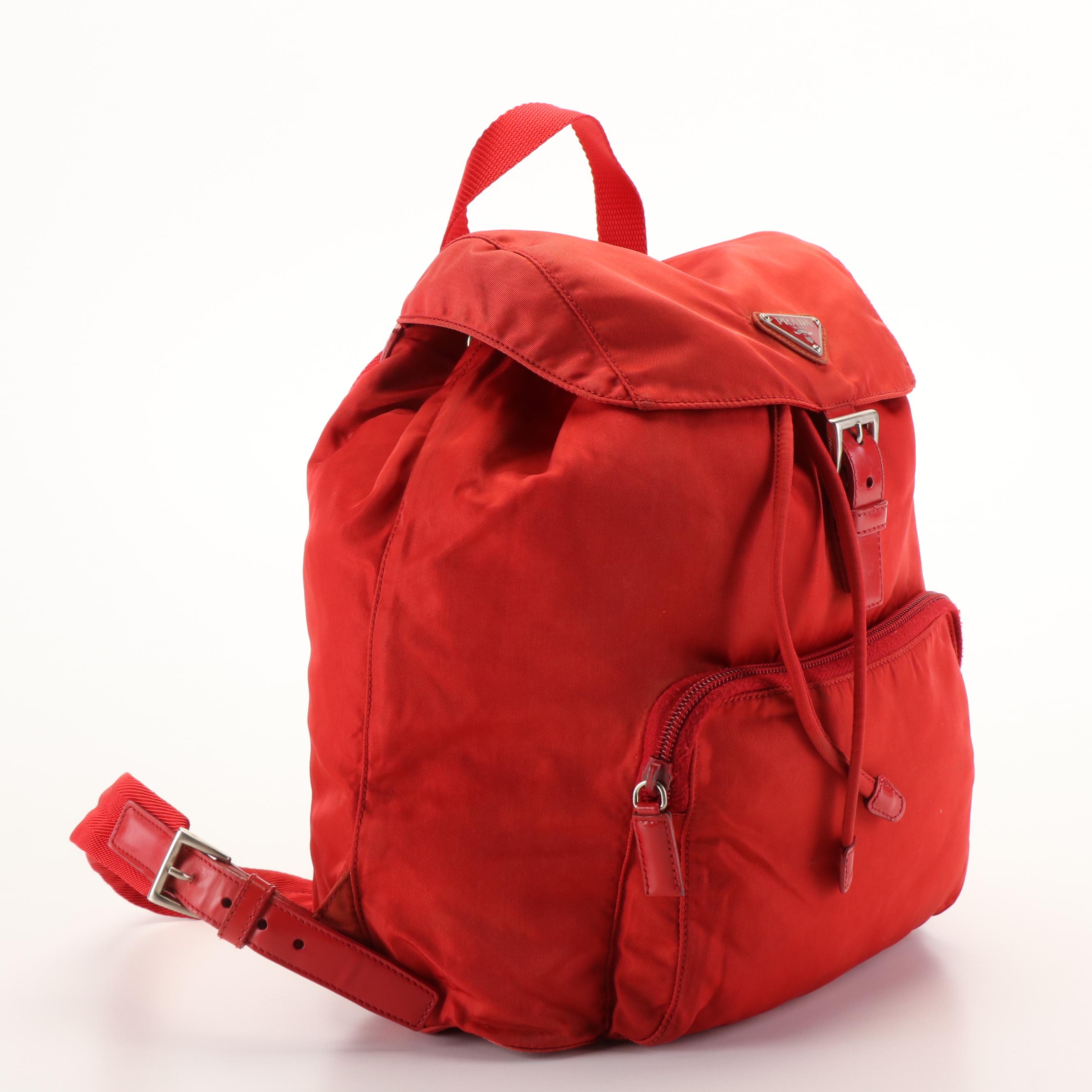 Prada Tessuto Red Nylon Backpack