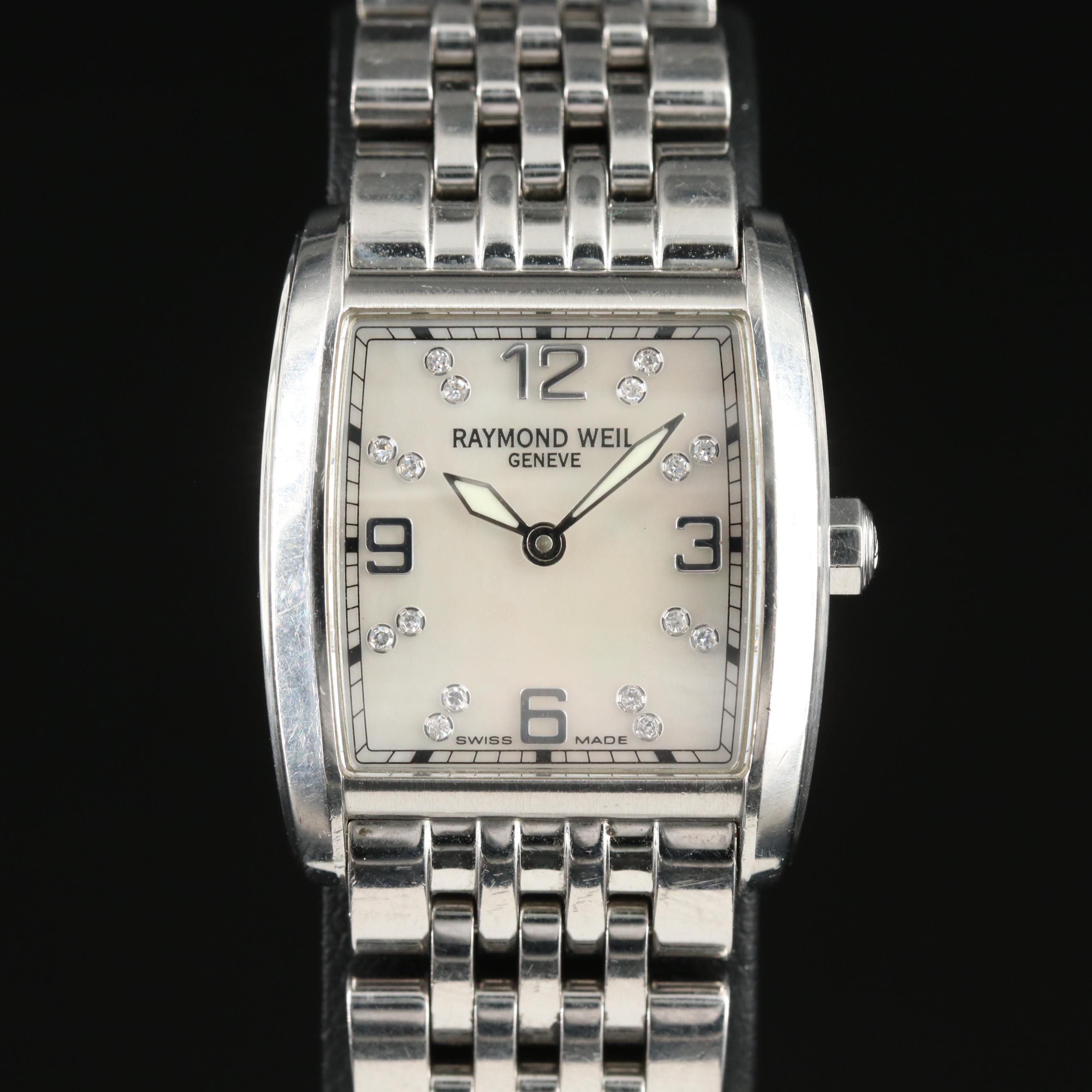 Raymond Weil Diamond and Mother-of-Pearl Dial Watch