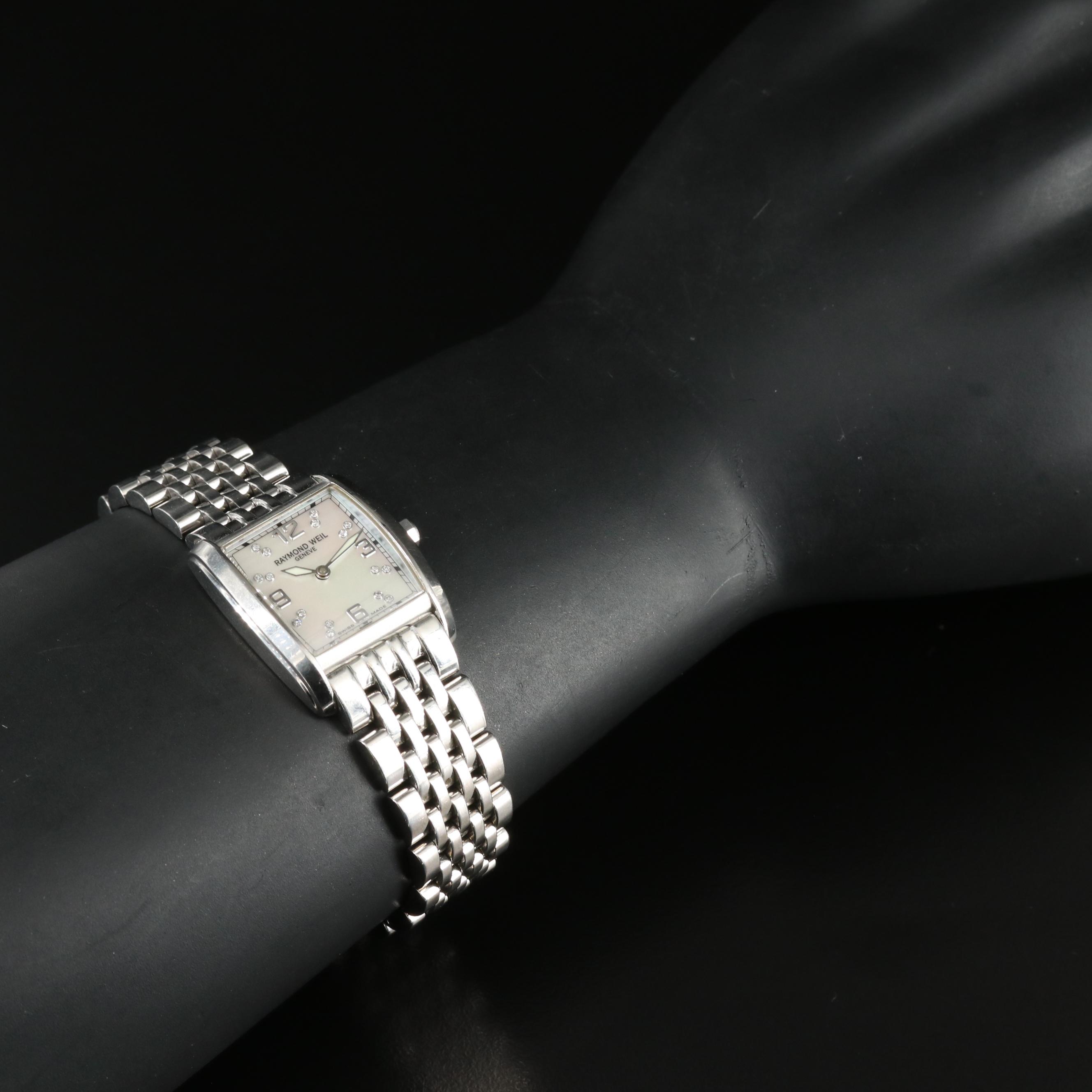 Raymond Weil Diamond and Mother-of-Pearl Dial Watch