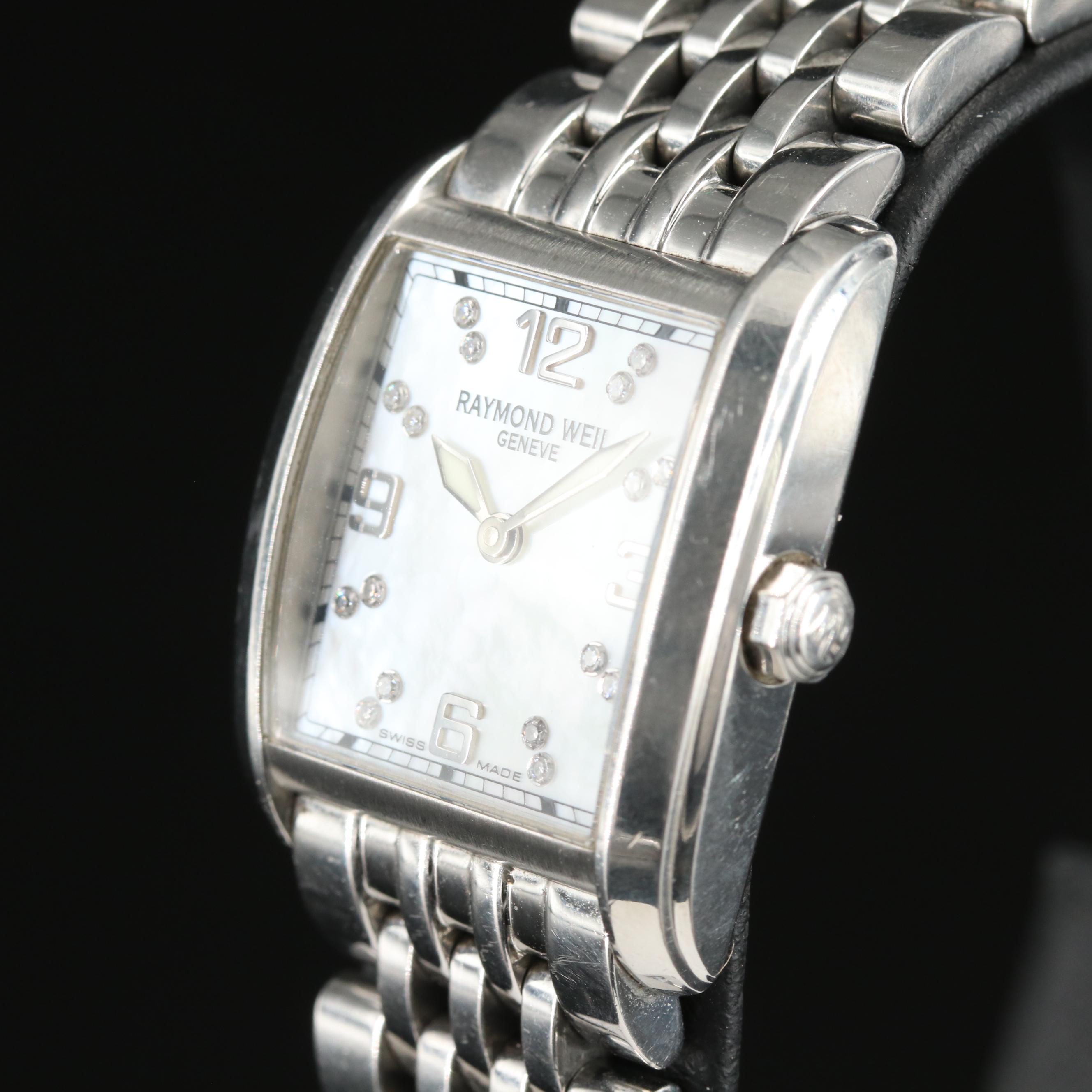 Raymond Weil Diamond and Mother-of-Pearl Dial Watch