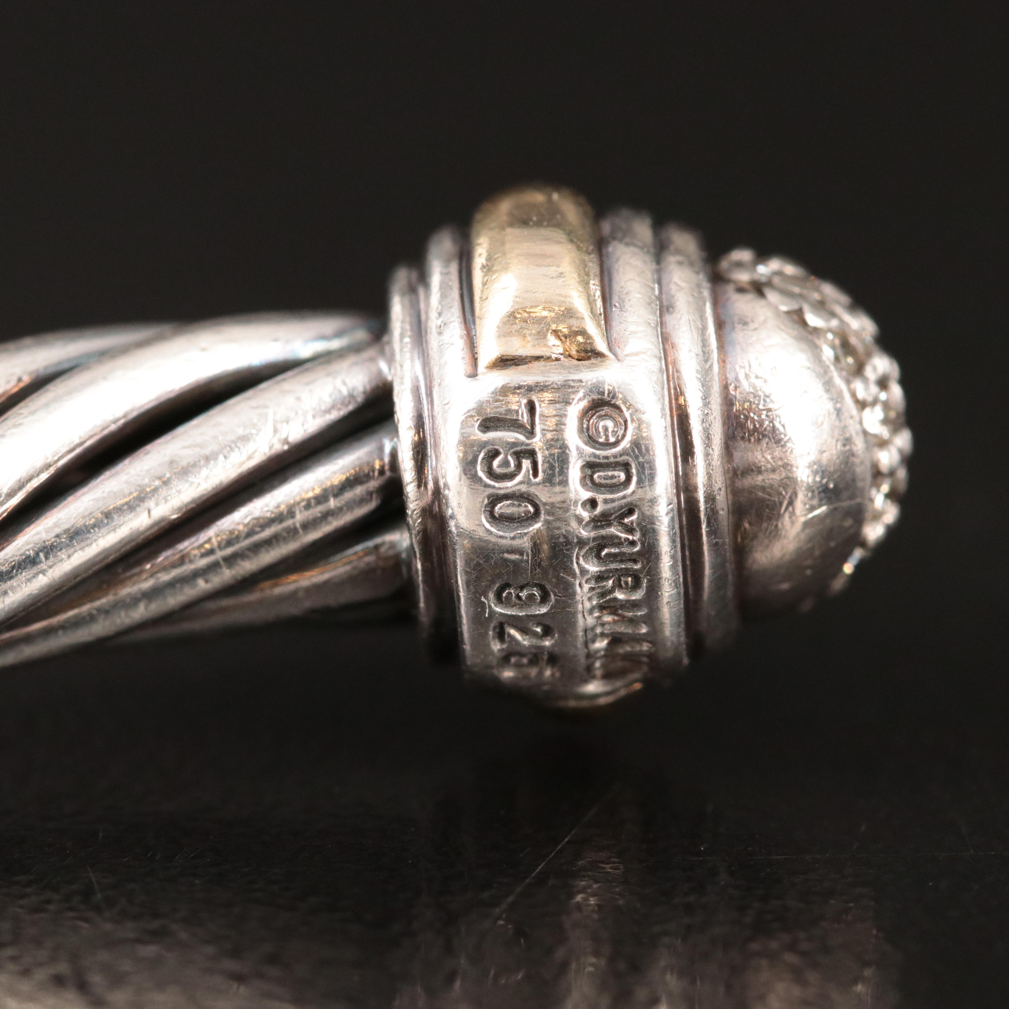 David Yurman Sterling & Diamond Cuff Bracelet