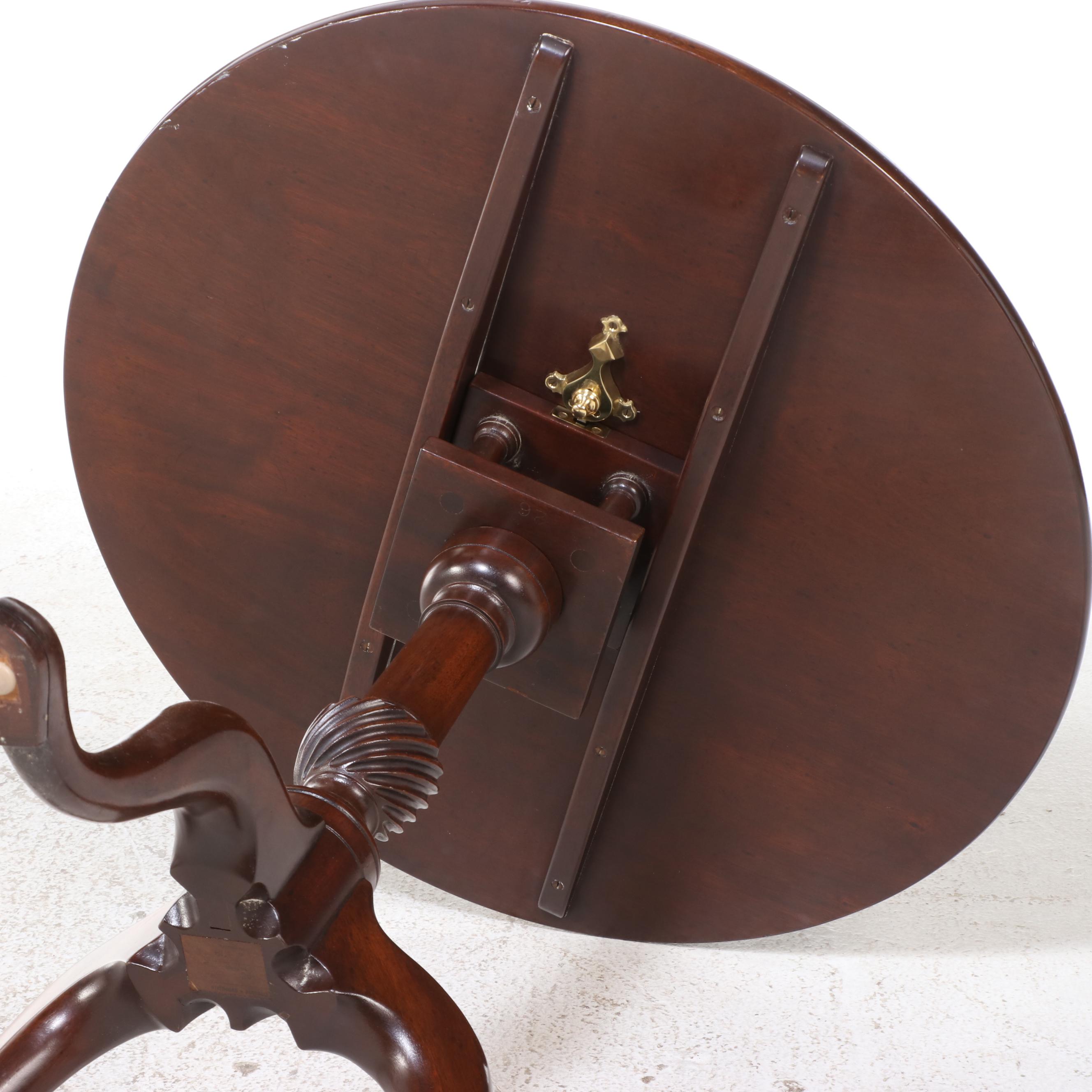 Kittinger "Historic Newport" Queen Anne Style Mahogany Birdcage-Action Tea Table