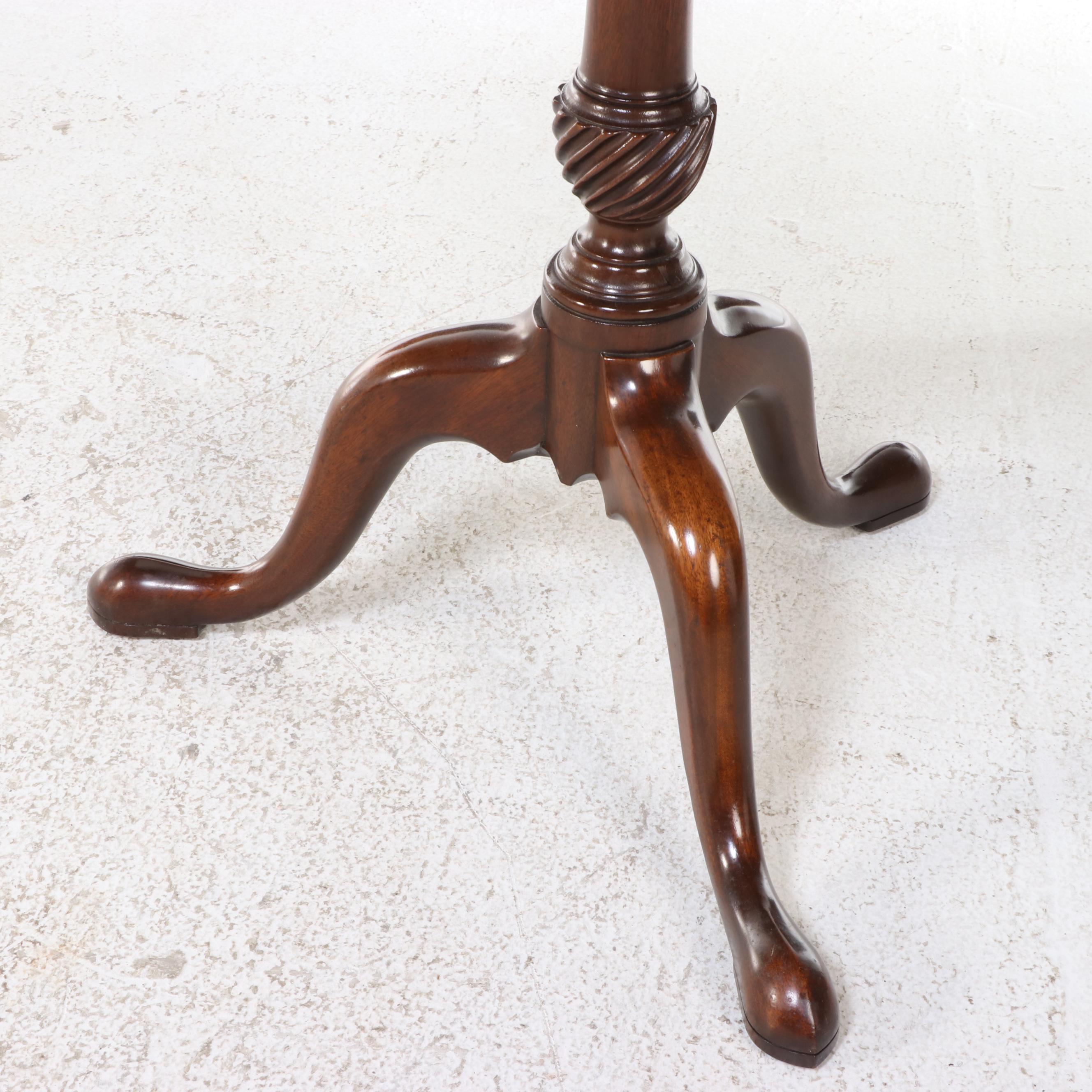 Kittinger "Historic Newport" Queen Anne Style Mahogany Birdcage-Action Tea Table