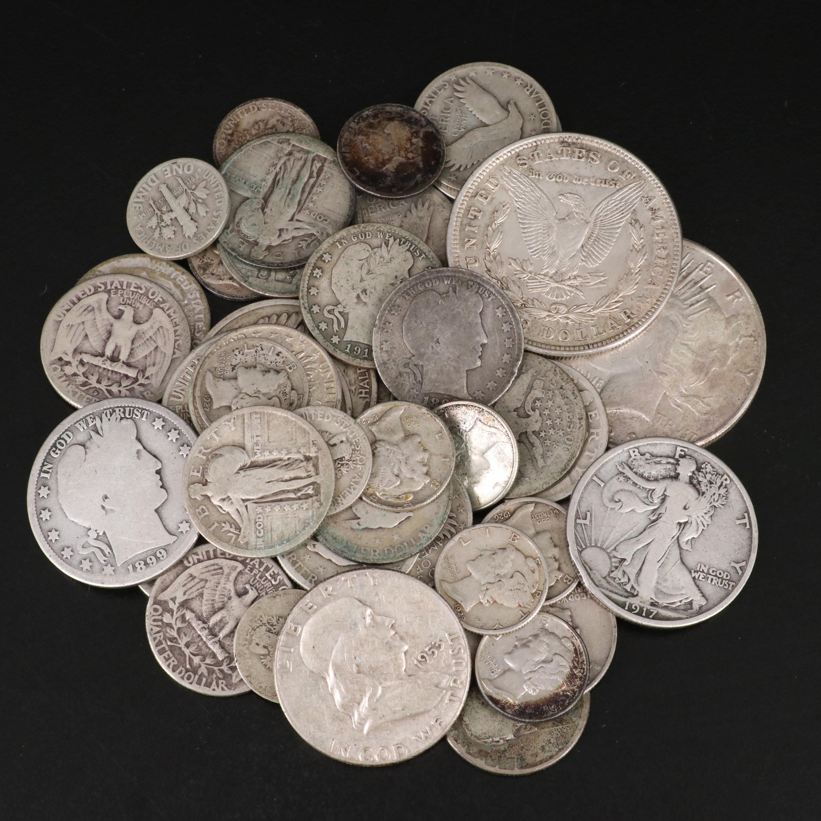 Forty-Eight Antique to Vintage U.S. Silver Coins